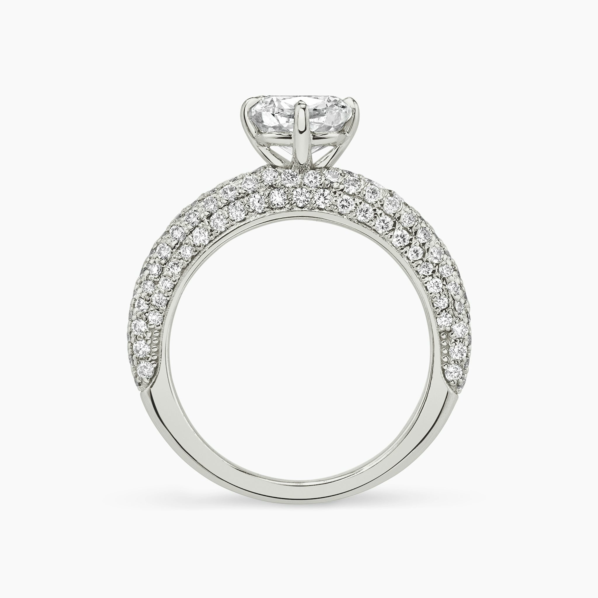 The Curator | Cushion | 18k | White Gold | bandAccent: Pavé | diamondOrientation: vertical | caratWeight: other