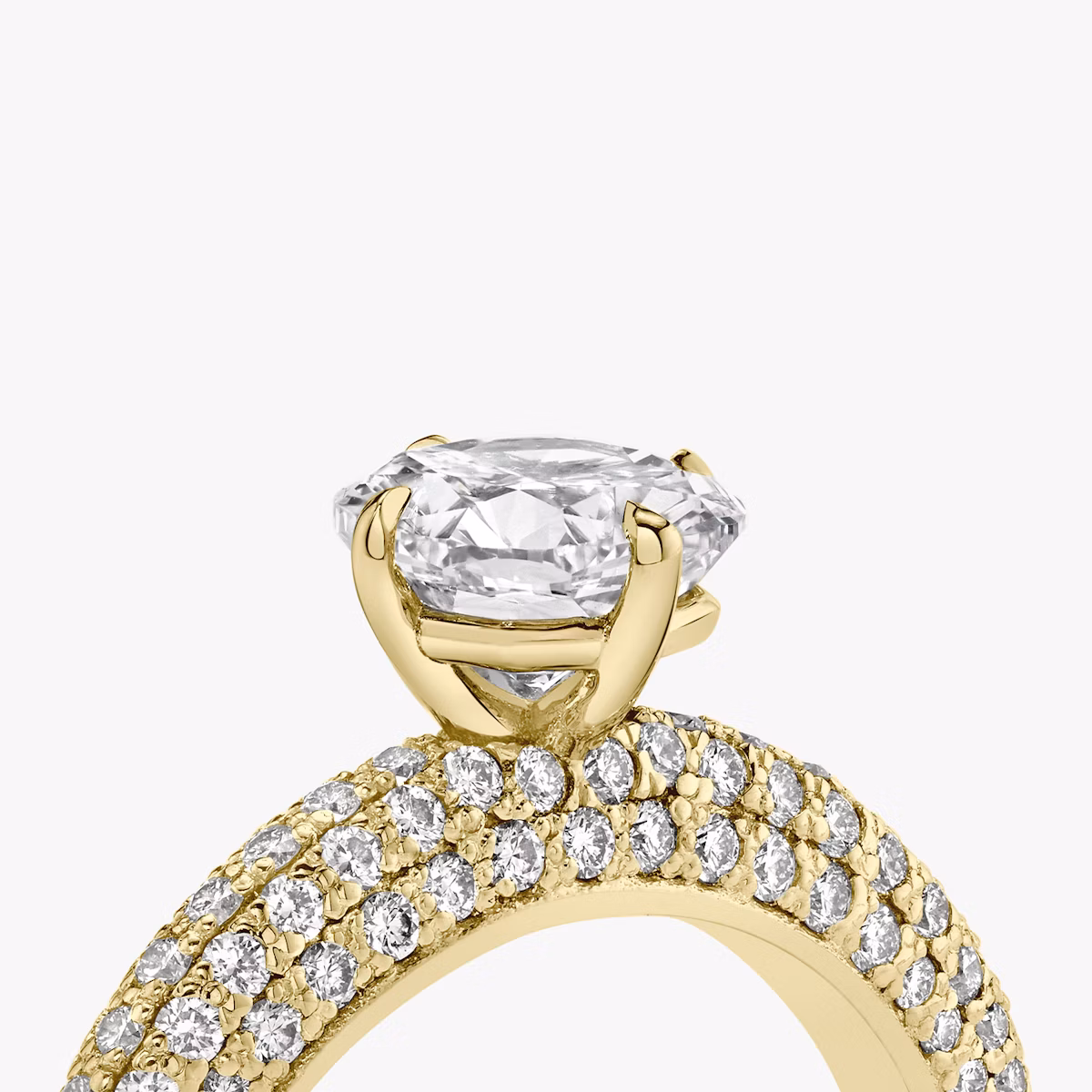 The Curator | Cushion | 18k | Yellow Gold | bandAccent: Pavé | diamondOrientation: vertical | caratWeight: other