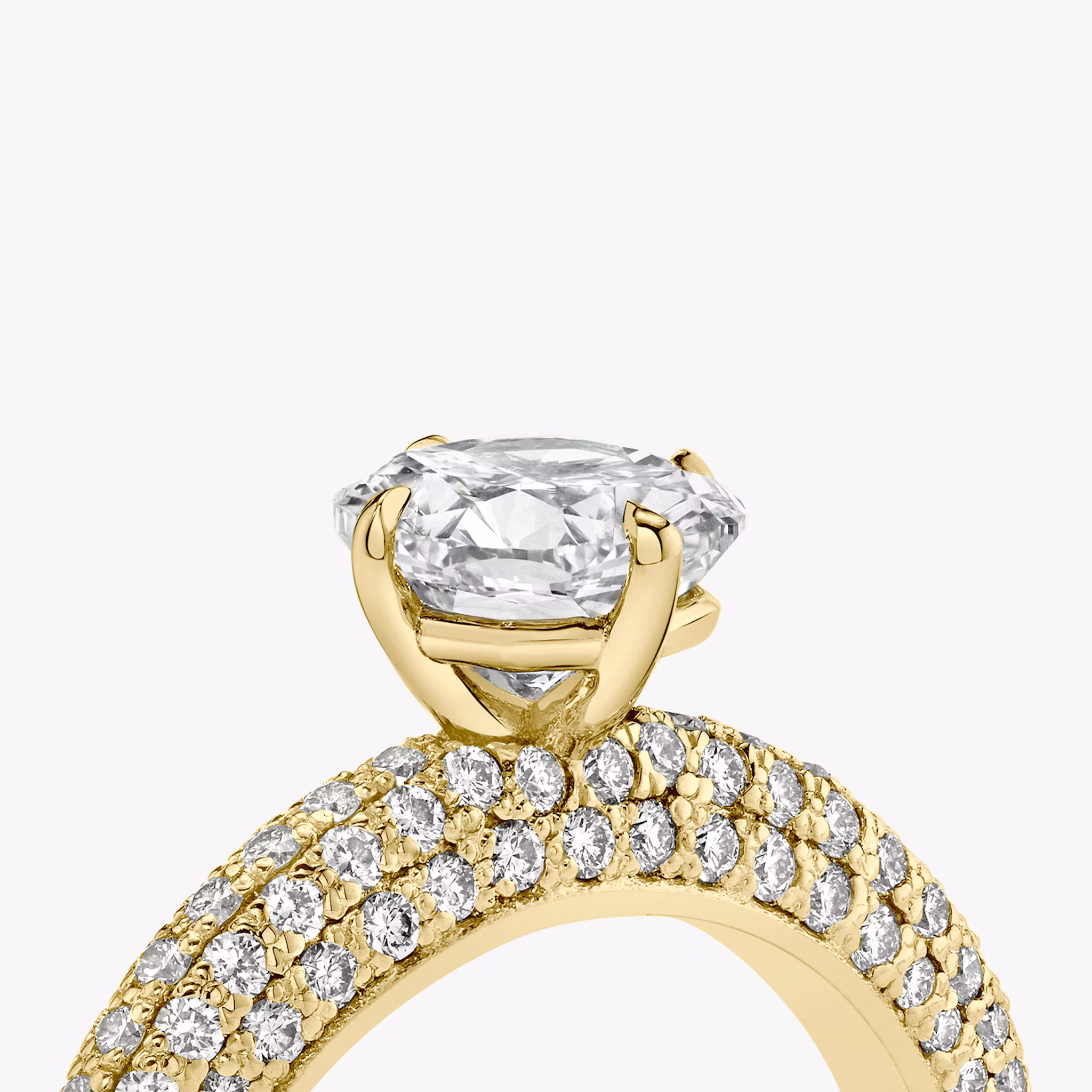 The Curator | Cushion | 18k | Yellow Gold | bandAccent: Pavé | diamondOrientation: vertical | caratWeight: other