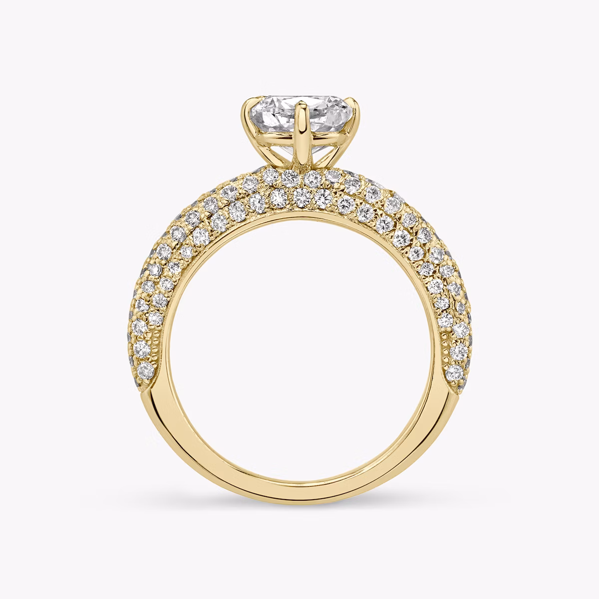 The Curator | Cushion | 18k | Yellow Gold | bandAccent: Pavé | diamondOrientation: vertical | caratWeight: other