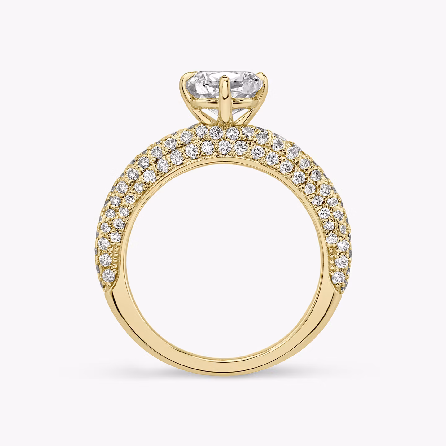 The Curator | Cushion | 18k | Yellow Gold | bandAccent: Pavé | diamondOrientation: vertical | caratWeight: other
