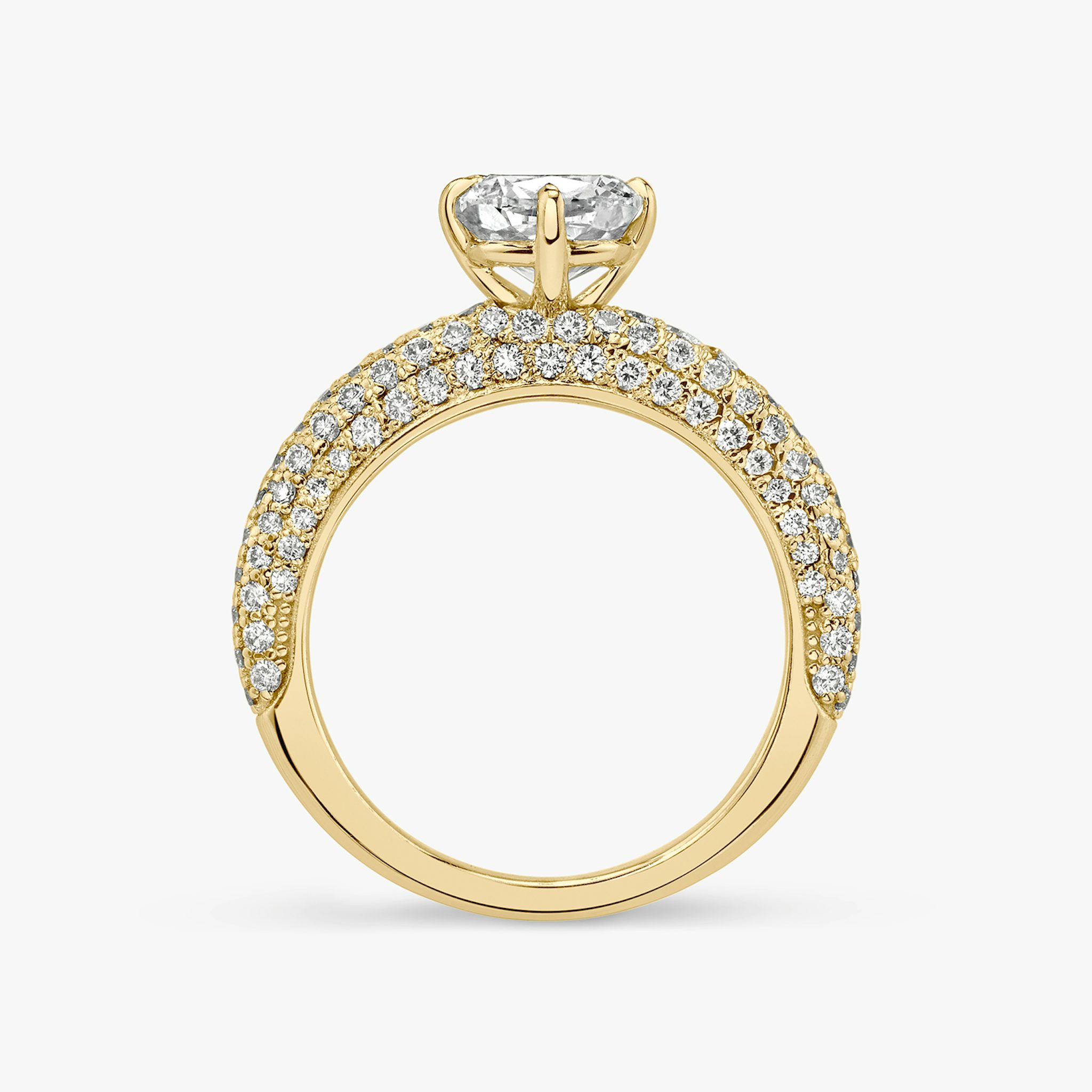 The Curator | Cushion | 18k | Yellow Gold | bandAccent: Pavé | diamondOrientation: vertical | caratWeight: other