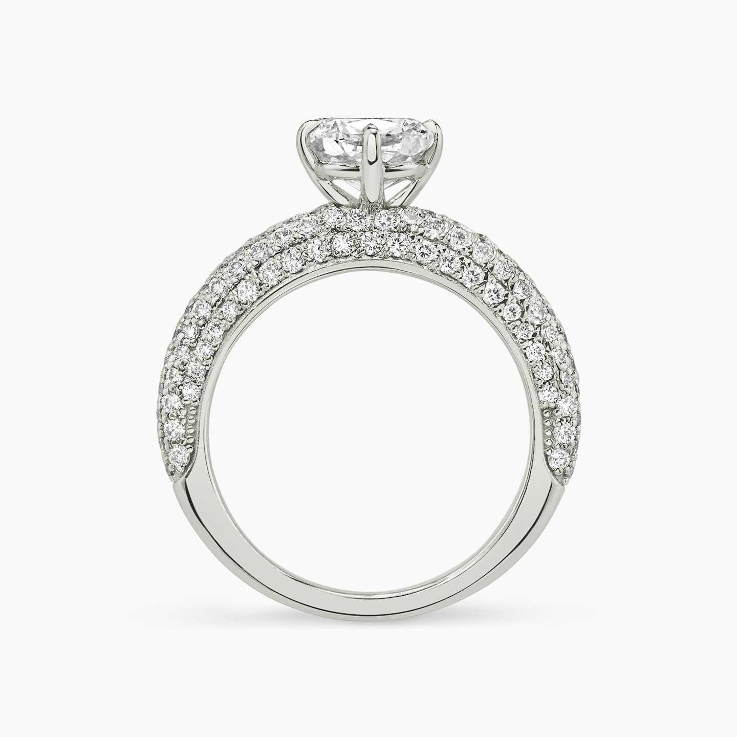 The Curator | Cushion | Platinum | bandAccent: Pavé | diamondOrientation: vertical | caratWeight: other