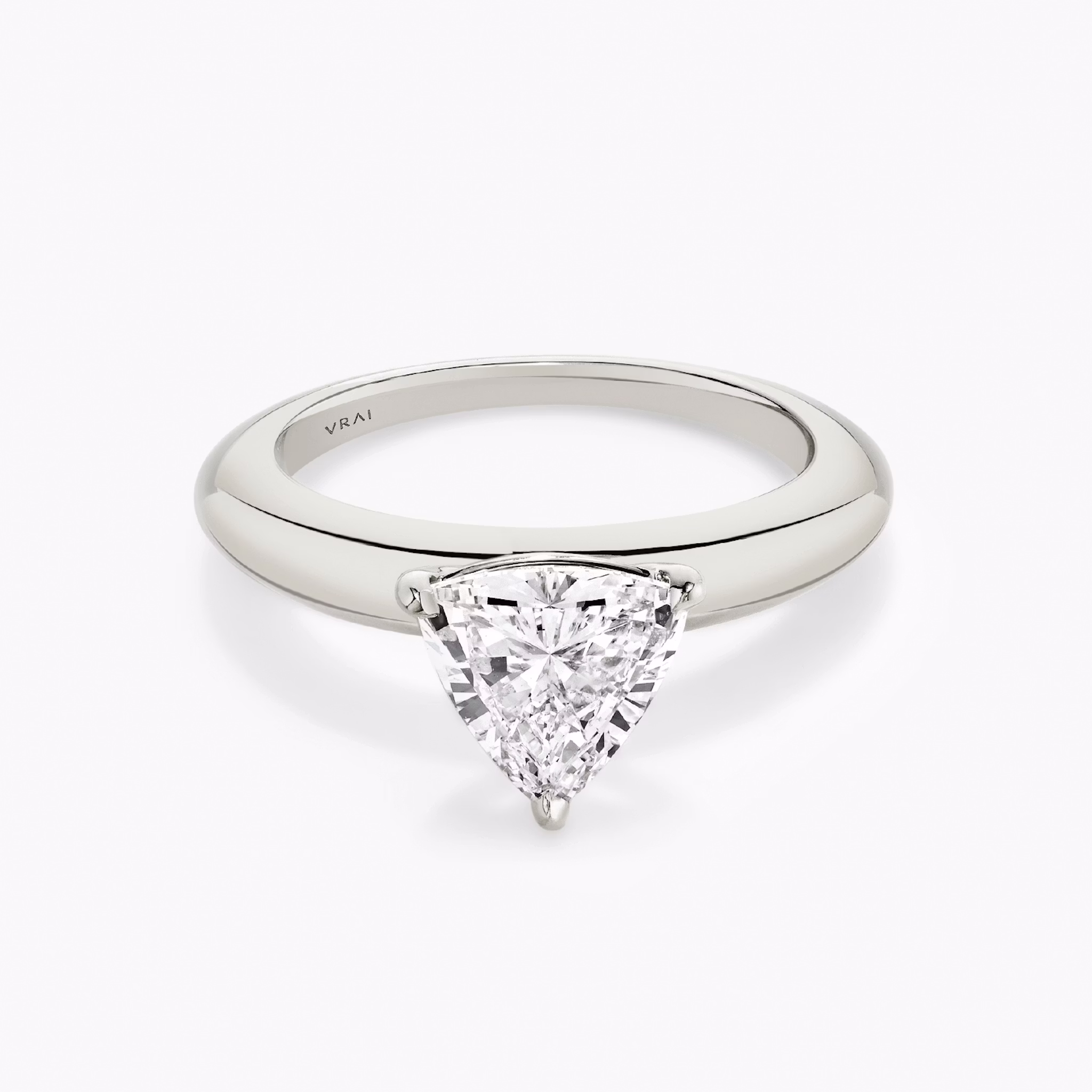 The Curator | Trillion | 18k | White Gold | bandAccent: Plain | diamondOrientation: vertical | caratWeight: other
