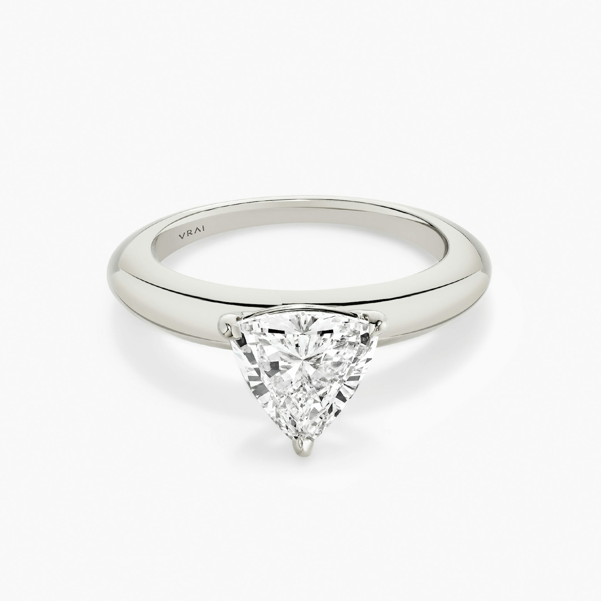 The Curator | Trillion | 18k | White Gold | bandAccent: Plain | diamondOrientation: vertical | caratWeight: other