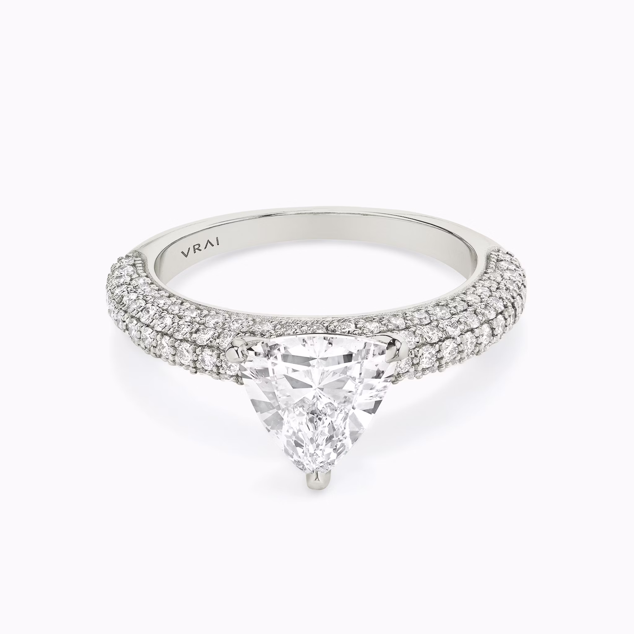 The Curator | Trillion | Platinum | bandAccent: Pavé | diamondOrientation: vertical | caratWeight: other
