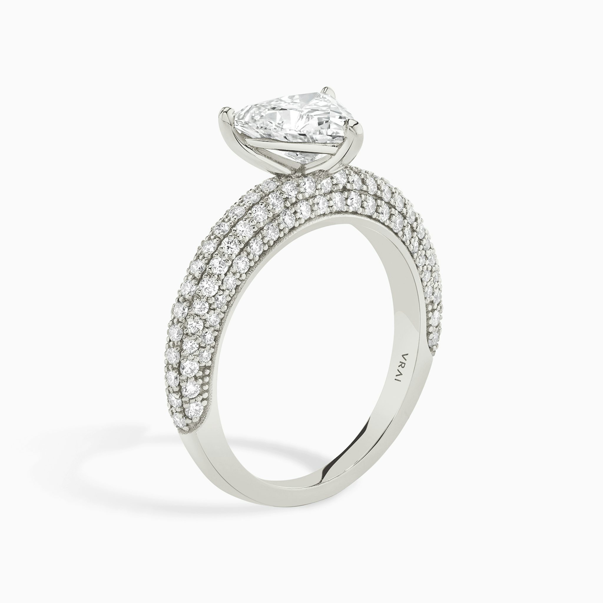 The Curator | Trillion | Platinum | bandAccent: Pavé | diamondOrientation: vertical | caratWeight: other