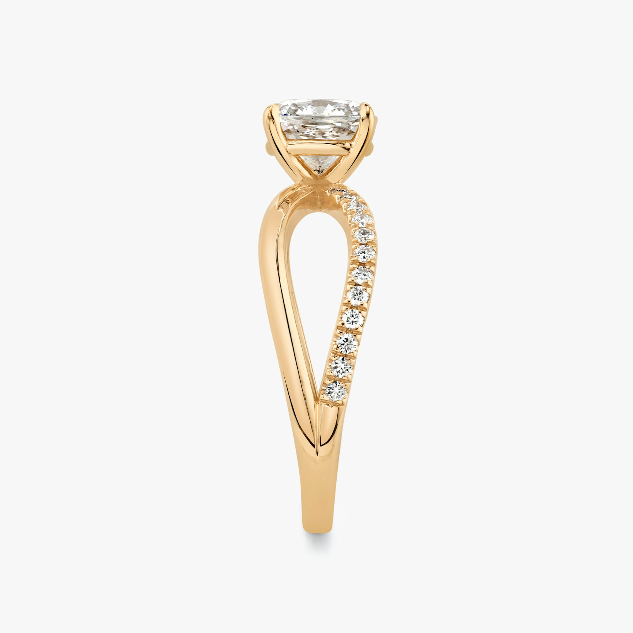 The Duet | Cushion | 14k | Rose Gold | bandAccent: Pavé | diamondOrientation: vertical | caratWeight: other