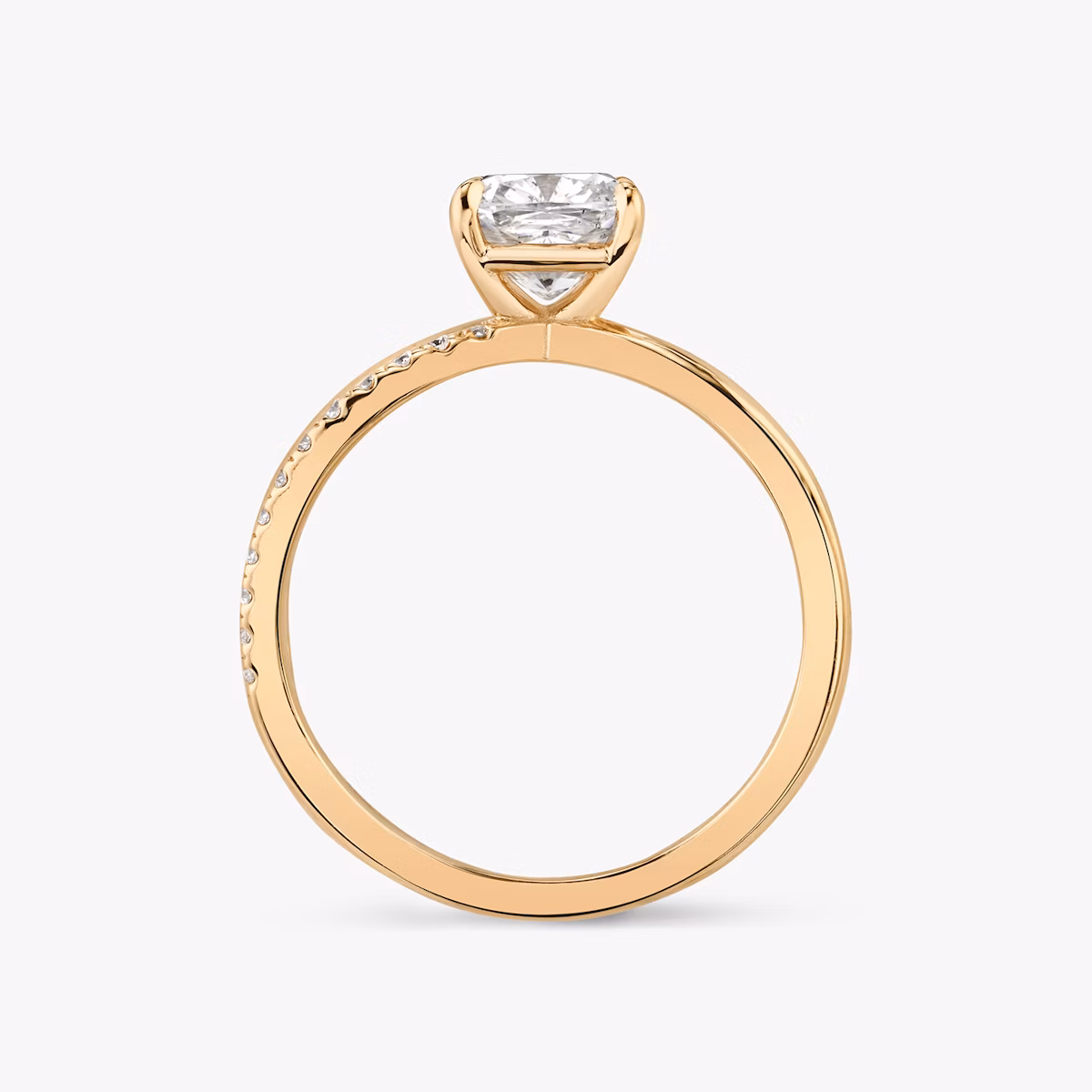 The Duet | Cushion | 14k | Rose Gold | bandAccent: Pavé | diamondOrientation: vertical | caratWeight: other