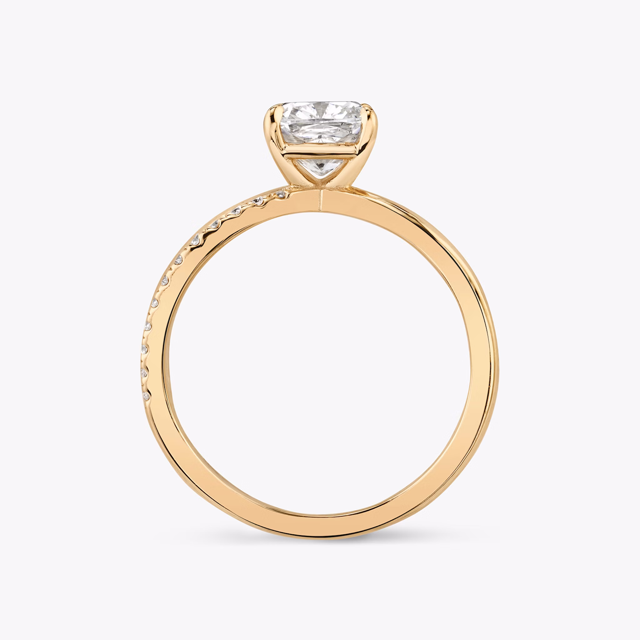 The Duet | Cushion | 14k | Rose Gold | bandAccent: Pavé | diamondOrientation: vertical | caratWeight: other