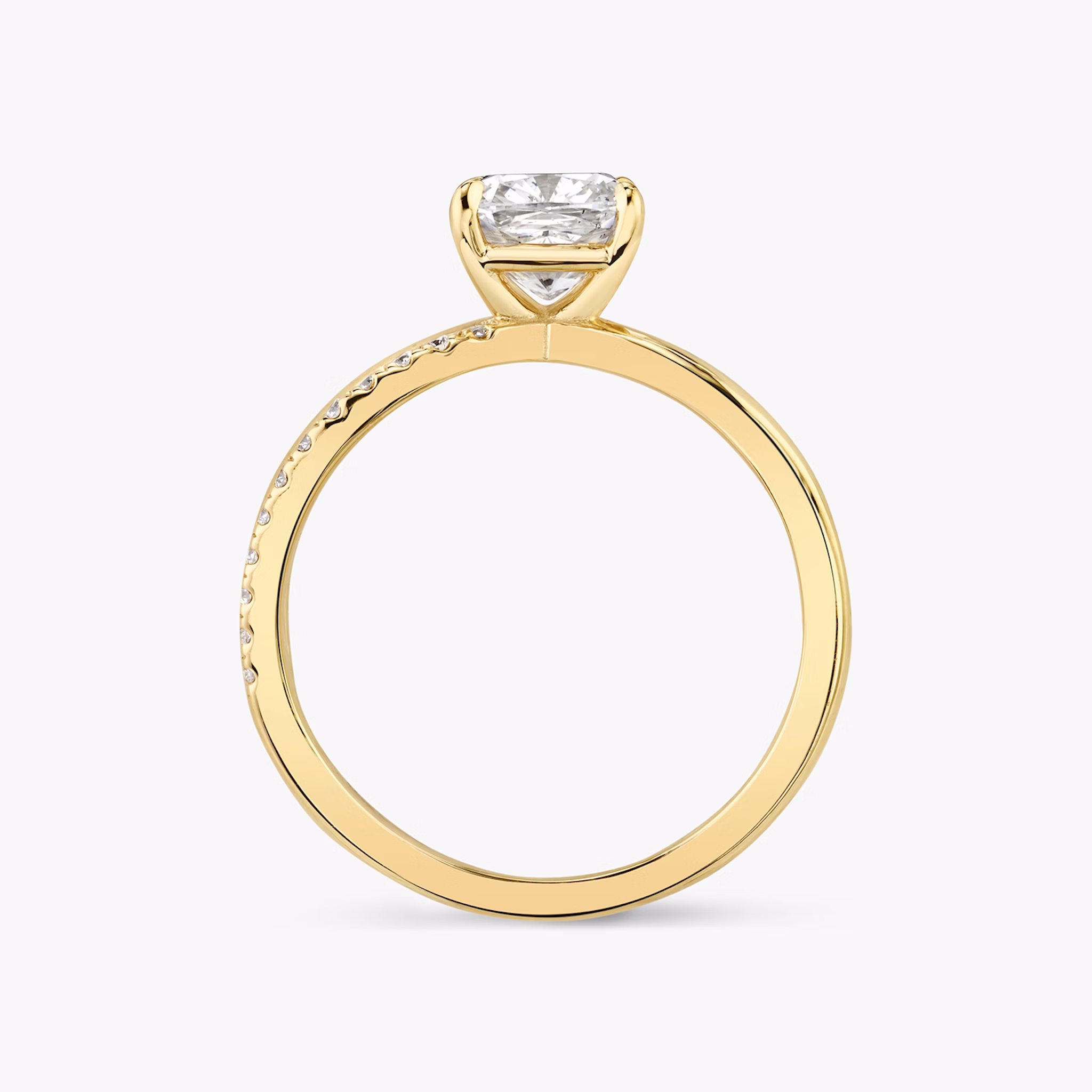 The Duet | Cushion | 18k | Yellow Gold | bandAccent: Pavé | diamondOrientation: vertical | caratWeight: other