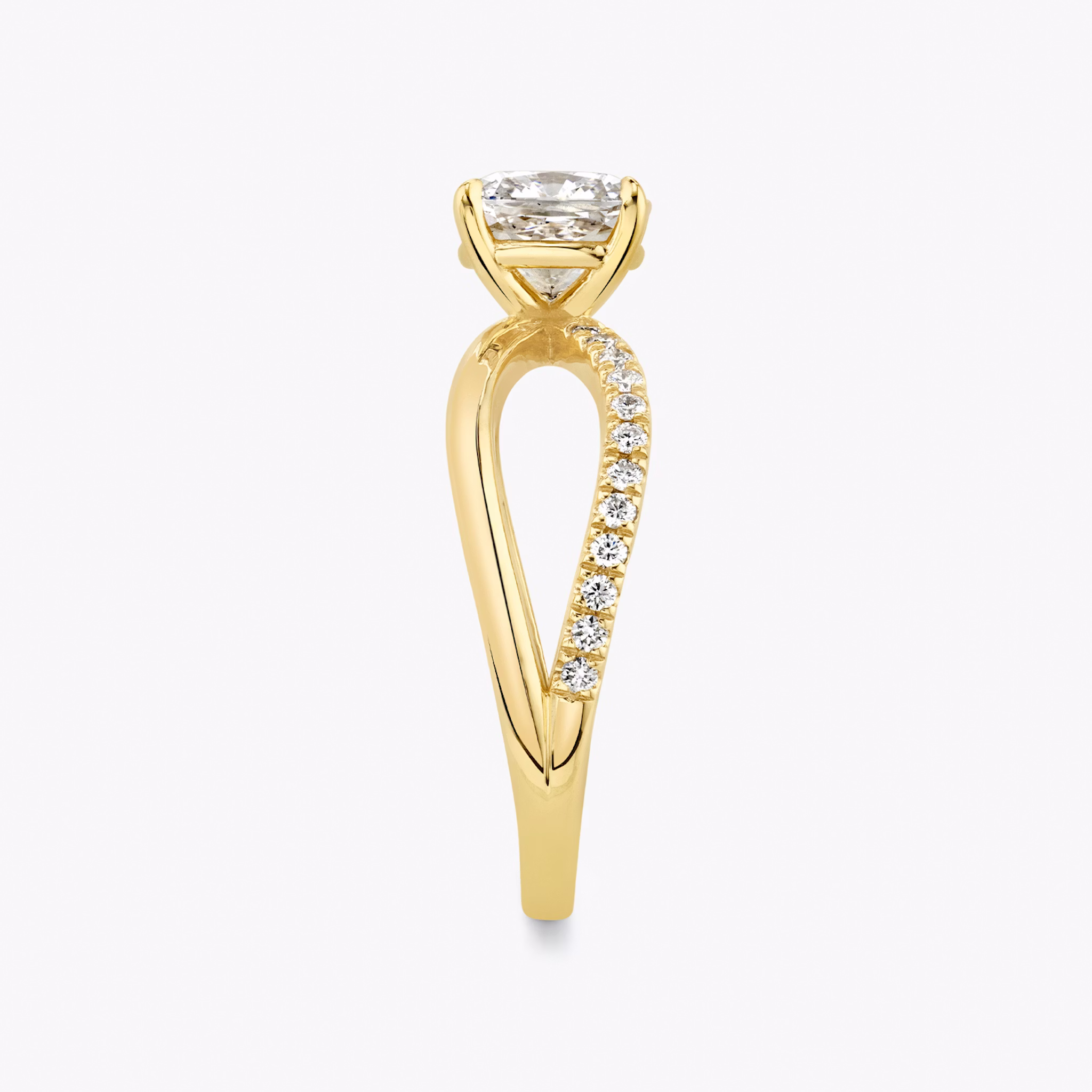 The Duet | Cushion | 18k | Yellow Gold | bandAccent: Pavé | diamondOrientation: vertical | caratWeight: other