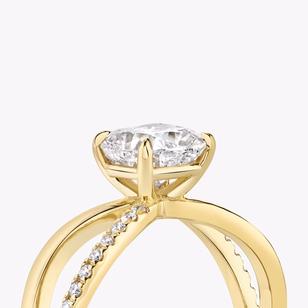The Duet | Cushion | 18k | Yellow Gold | bandAccent: Pavé | diamondOrientation: vertical | caratWeight: other