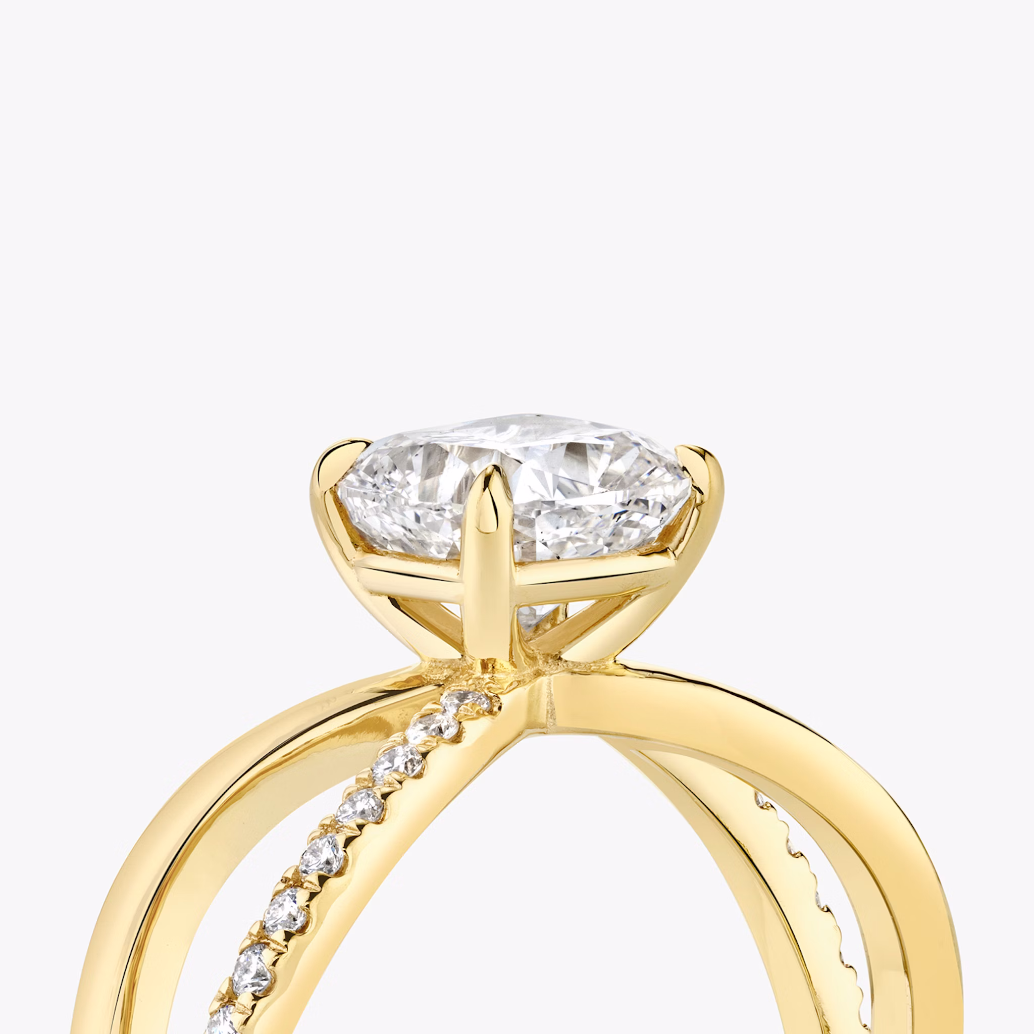 The Duet | Cushion | 18k | Yellow Gold | bandAccent: Pavé | diamondOrientation: vertical | caratWeight: other