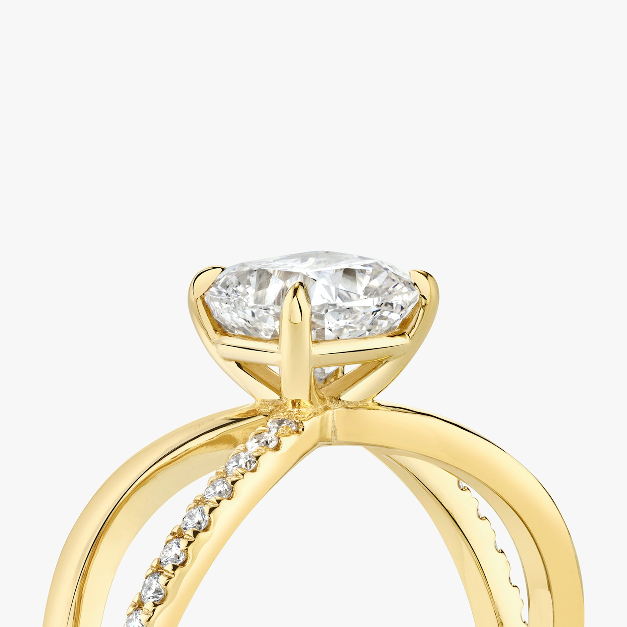 The Duet | Cushion | 18k | Yellow Gold | bandAccent: Pavé | diamondOrientation: vertical | caratWeight: other