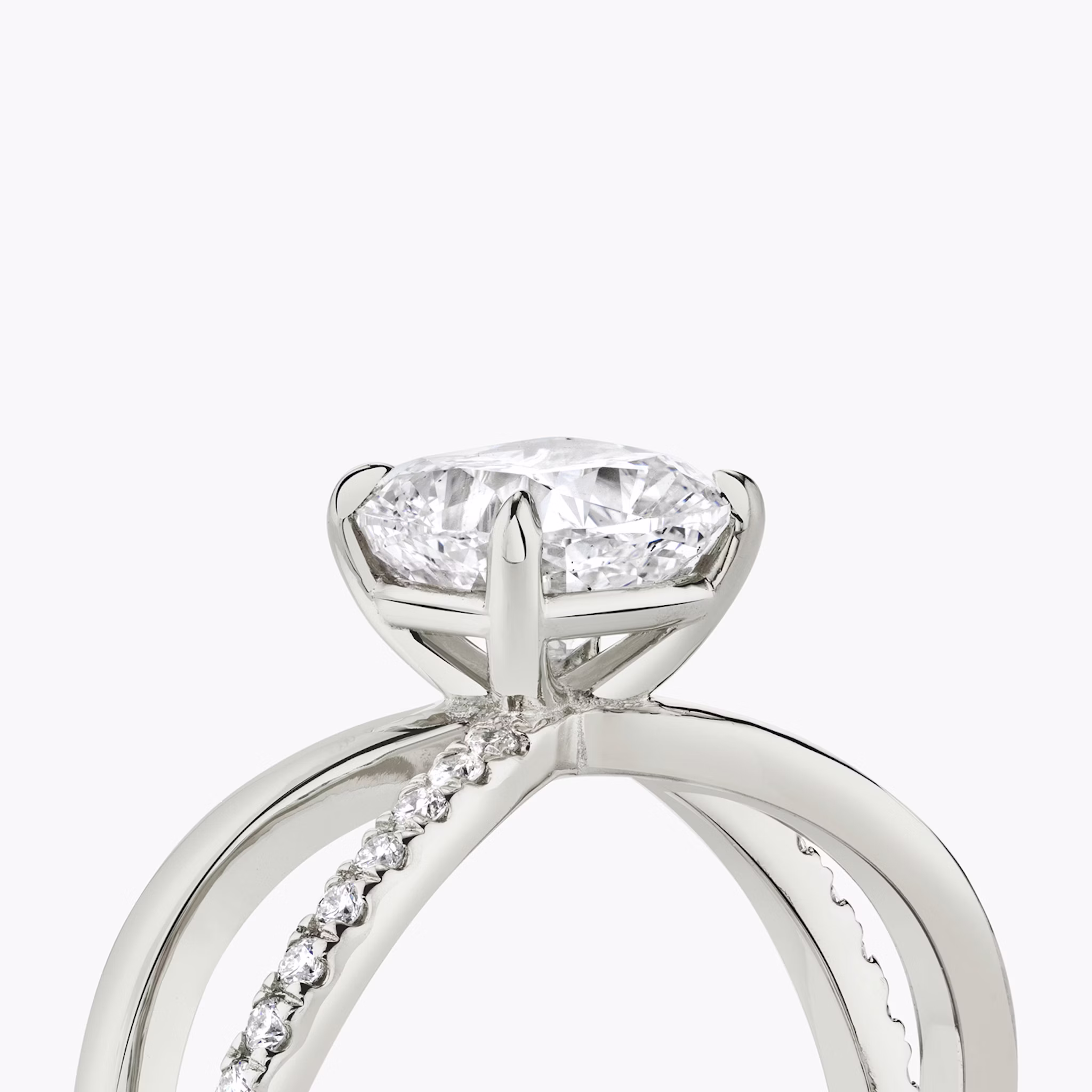 The Duet | Cushion | 18k | White Gold | bandAccent: Pavé | diamondOrientation: vertical | caratWeight: other