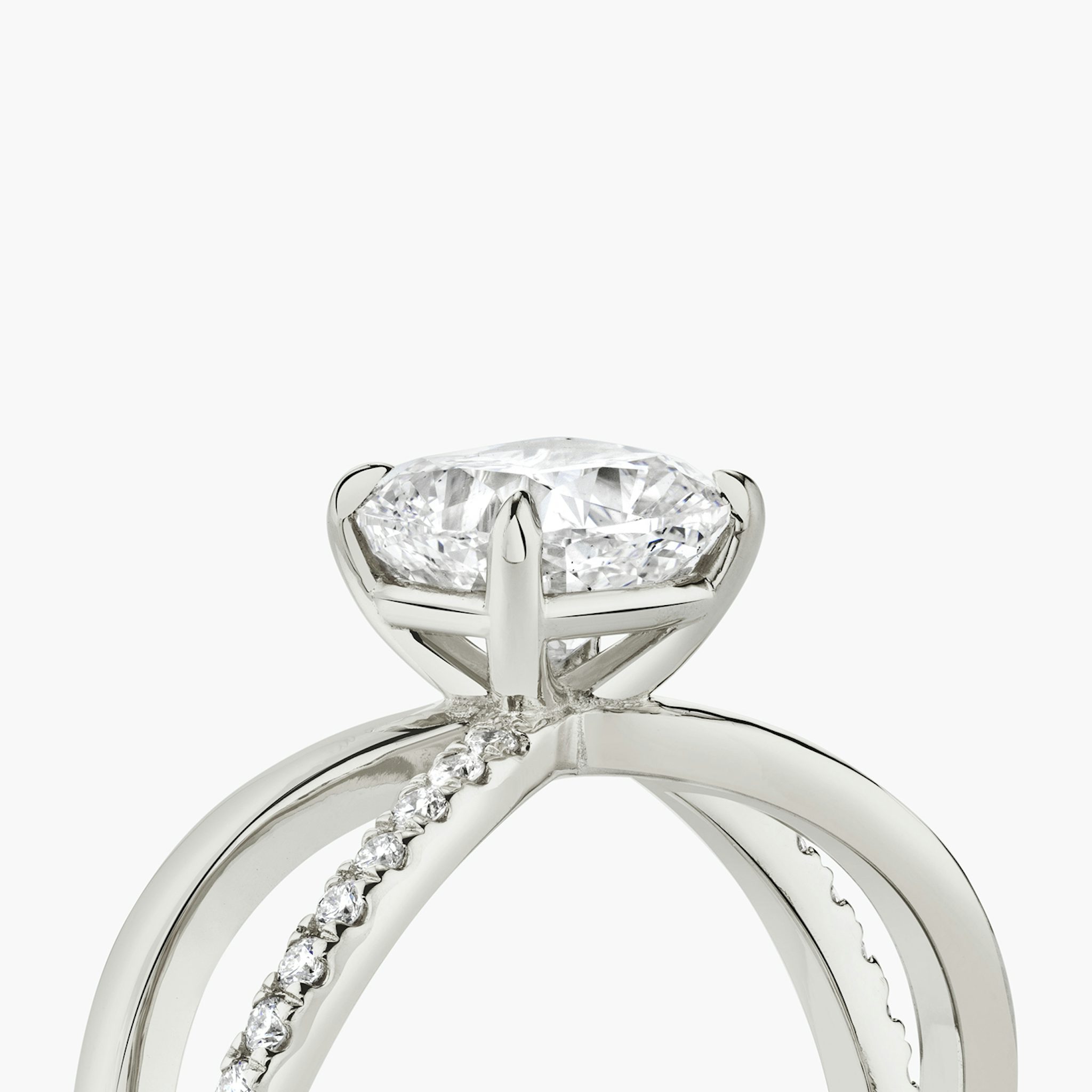 The Duet | Cushion | 18k | White Gold | bandAccent: Pavé | diamondOrientation: vertical | caratWeight: other