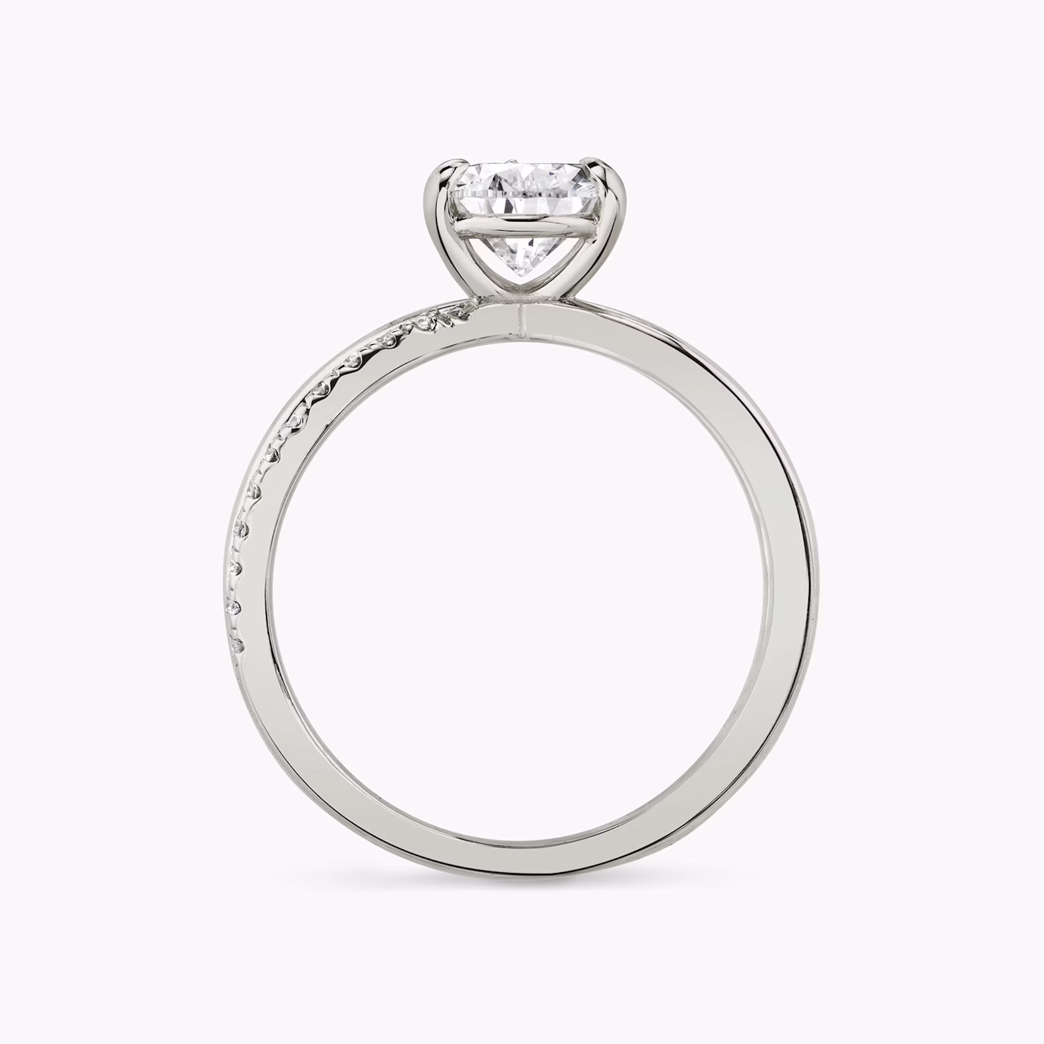 The Duet | Pear | Platinum | bandAccent: Pavé | diamondOrientation: vertical | caratWeight: other