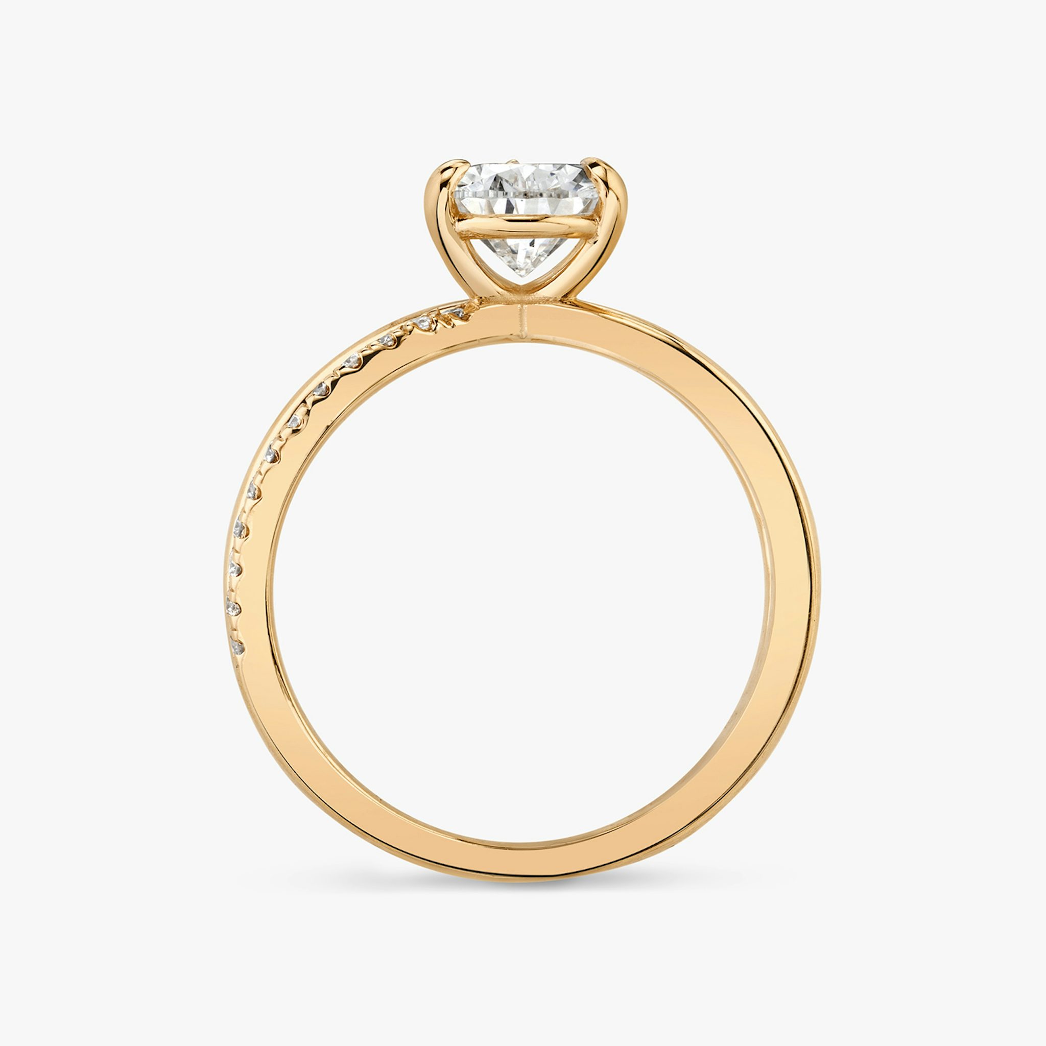 The Duet | Pear | 14k | Rose Gold | bandAccent: Pavé | diamondOrientation: vertical | caratWeight: other