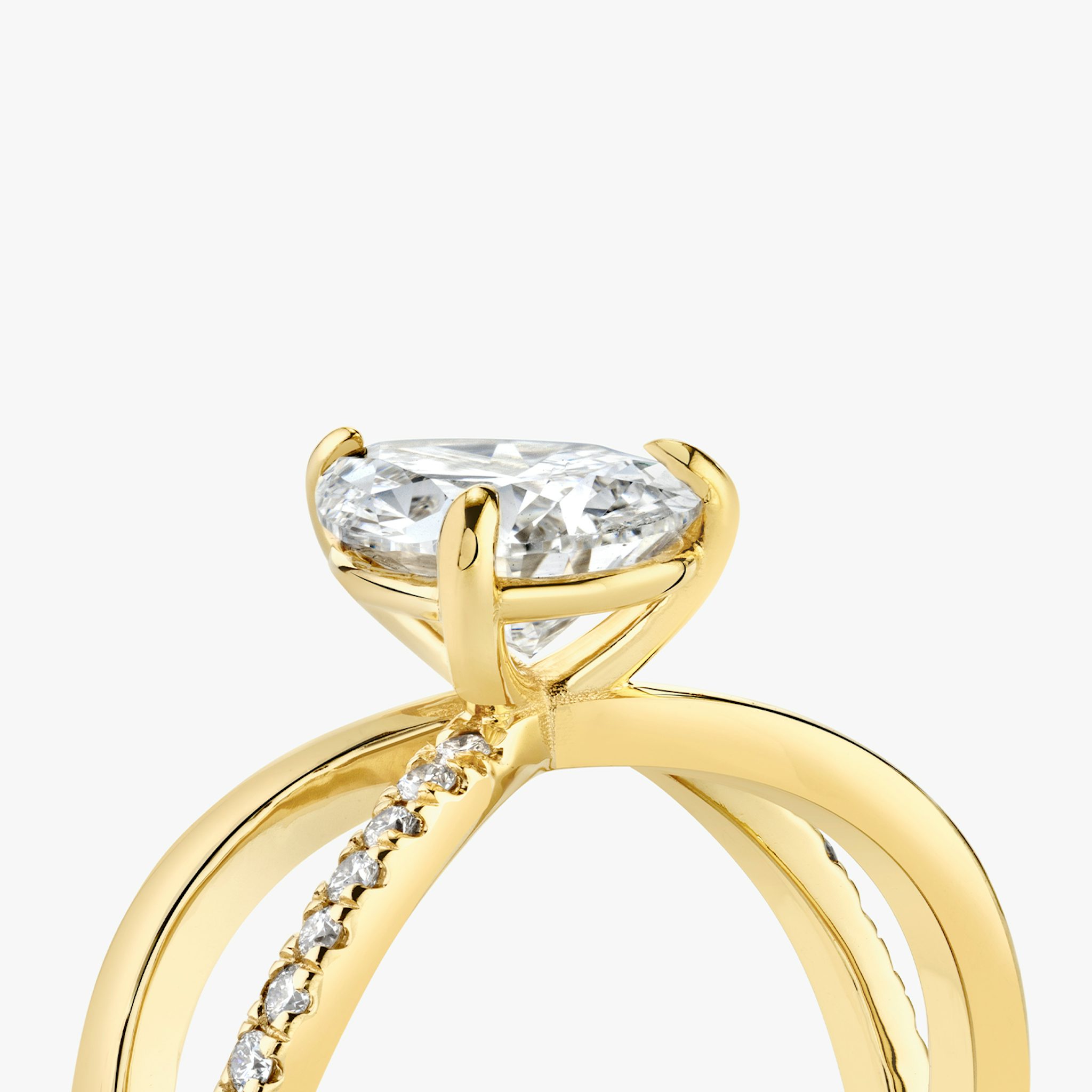 The Duet | Pear | 18k | Yellow Gold | bandAccent: Pavé | diamondOrientation: vertical | caratWeight: other