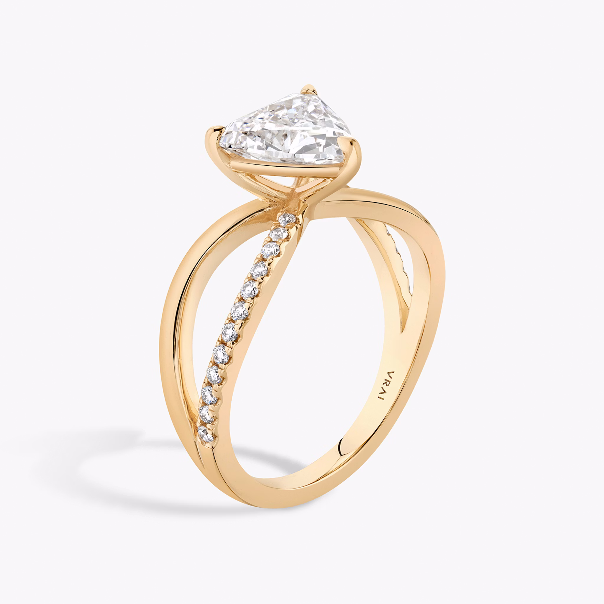 The Duet | Trillion | 14k | Rose Gold | bandAccent: Pavé | diamondOrientation: vertical | caratWeight: other
