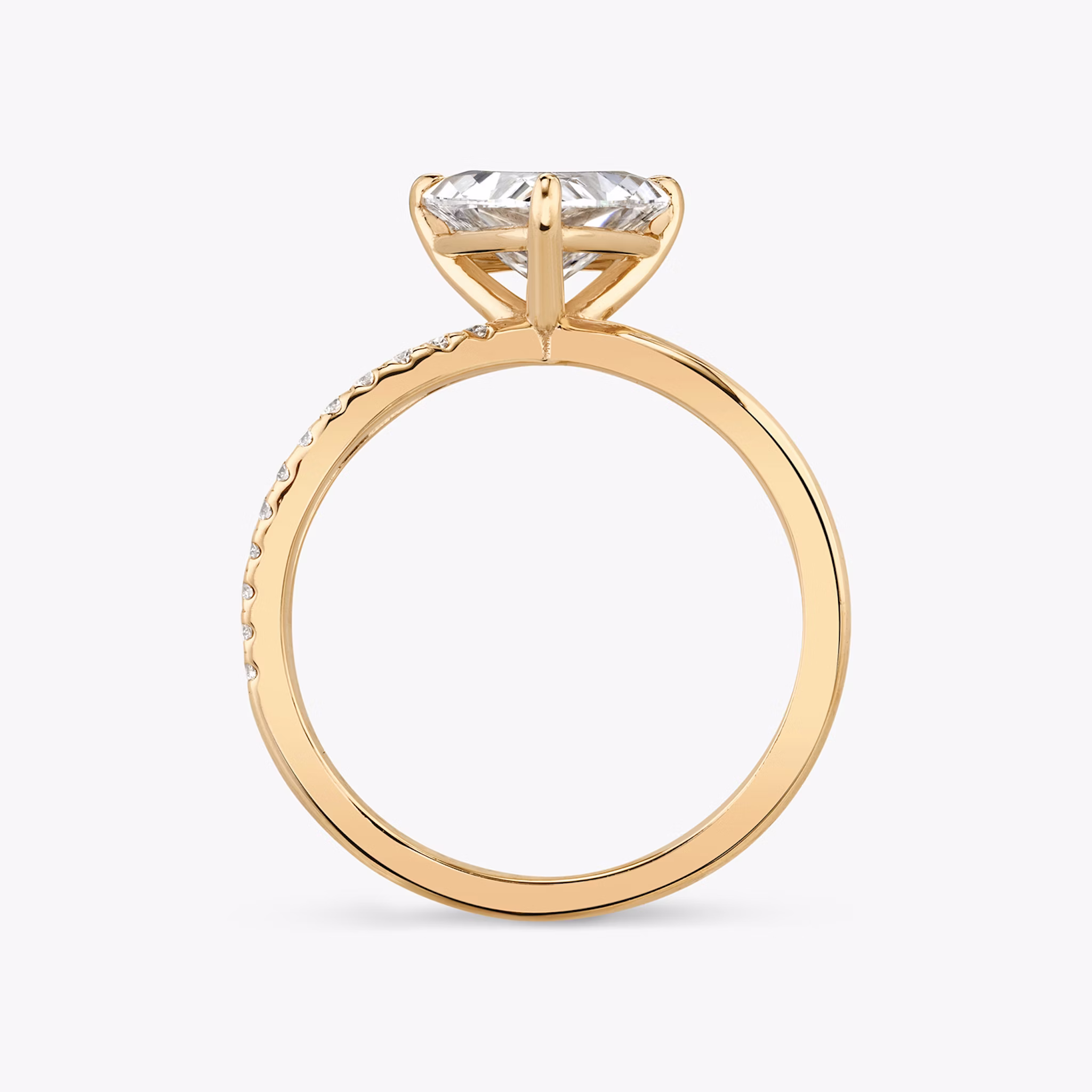 The Duet | Trillion | 14k | Rose Gold | bandAccent: Pavé | diamondOrientation: vertical | caratWeight: other