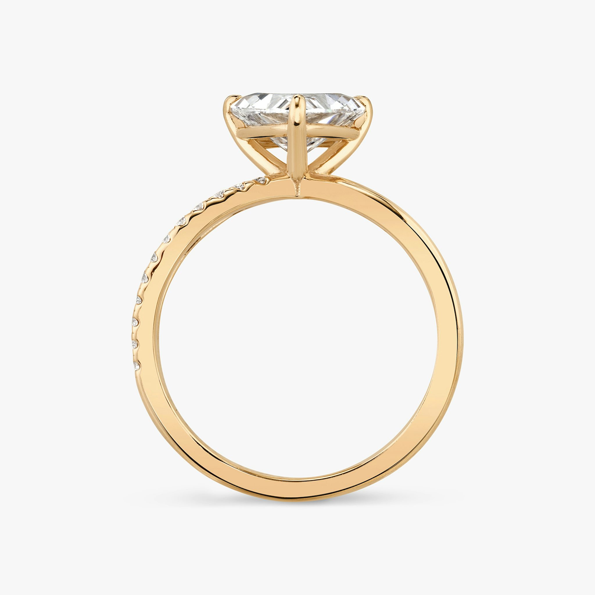 The Duet | Trillion | 14k | Rose Gold | bandAccent: Pavé | diamondOrientation: vertical | caratWeight: other