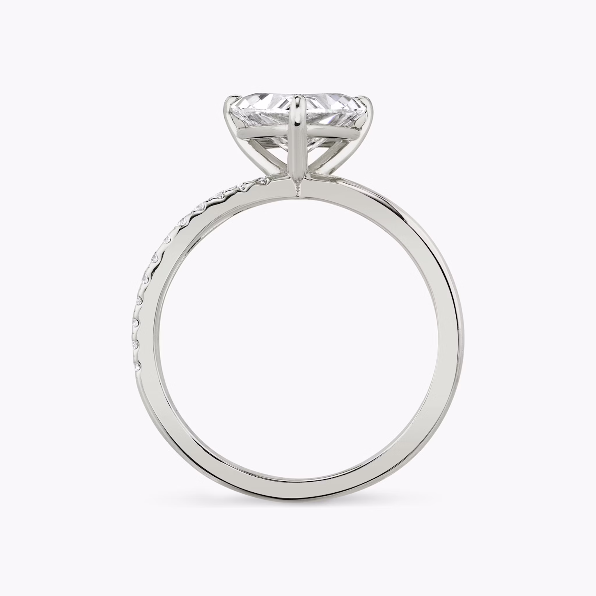 The Duet | Trillion | 18k | White Gold | bandAccent: Pavé | diamondOrientation: vertical | caratWeight: other