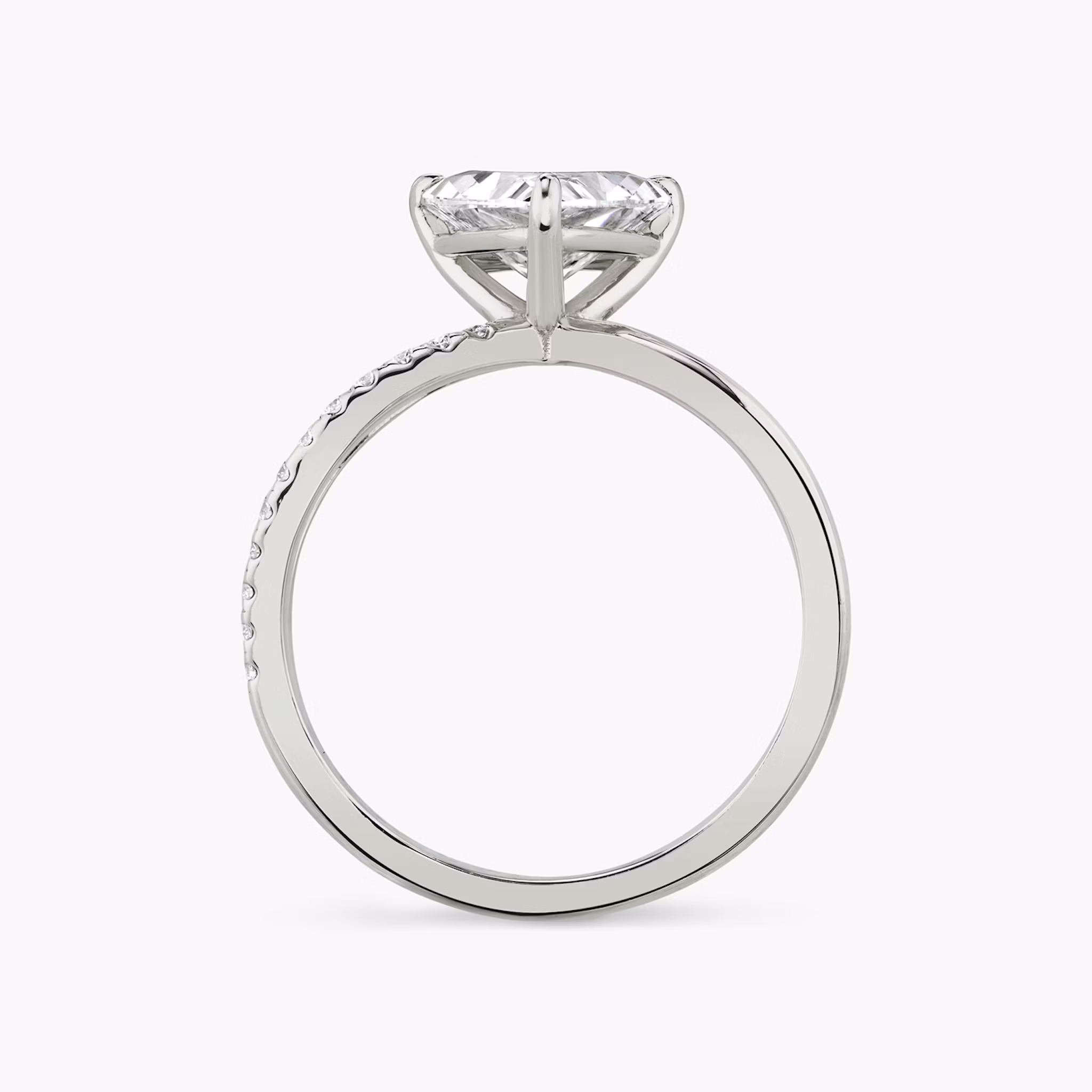 The Duet | Trillion | 18k | White Gold | bandAccent: Pavé | diamondOrientation: vertical | caratWeight: other