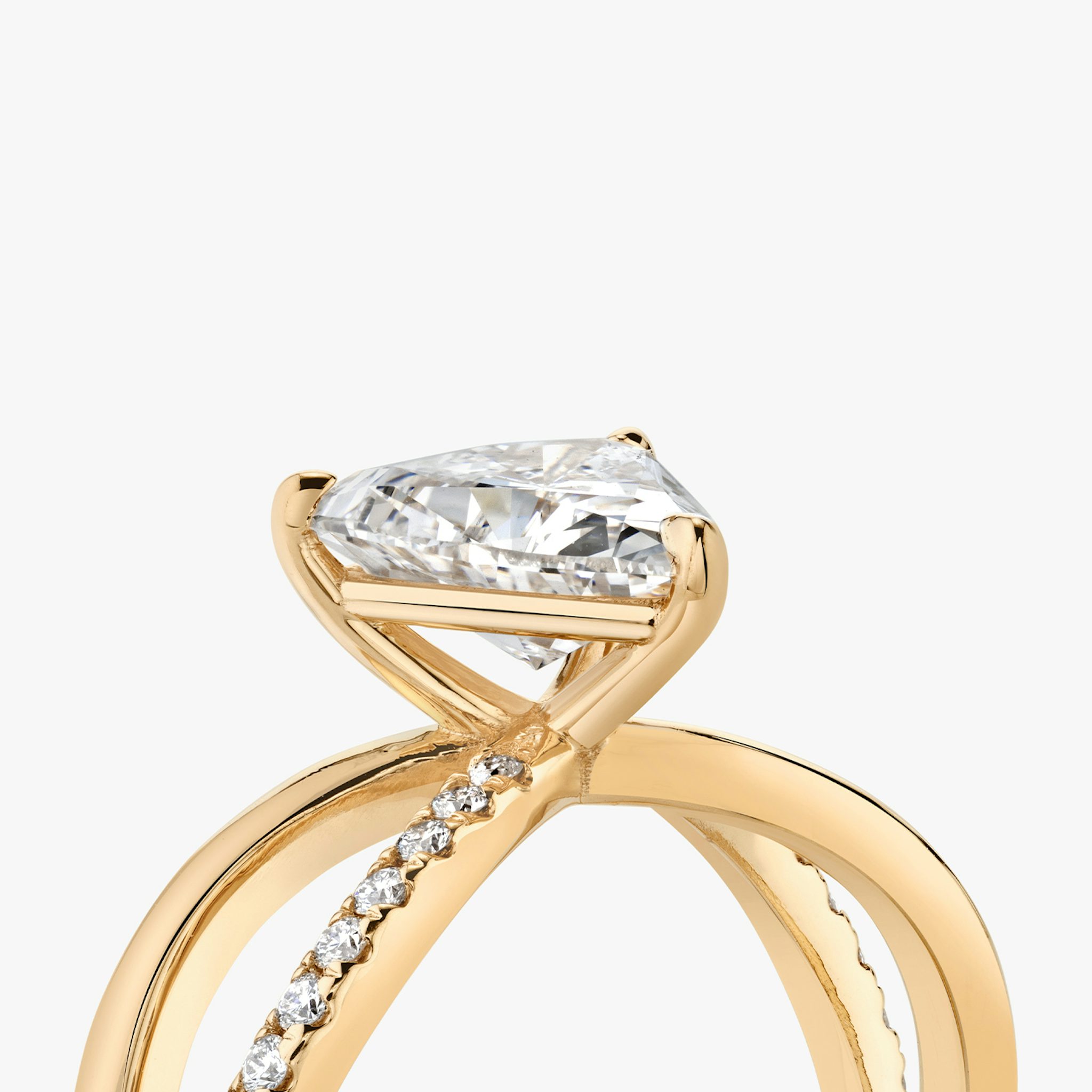 The Duet | Trillion | 14k | Rose Gold | bandAccent: Pavé | diamondOrientation: vertical | caratWeight: other