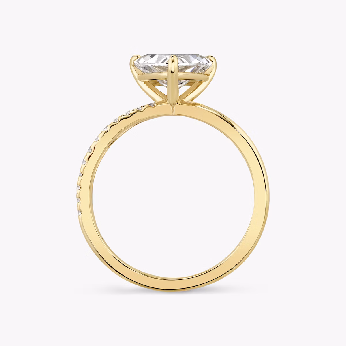 The Duet | Trillion | 18k | Yellow Gold | bandAccent: Pavé | diamondOrientation: vertical | caratWeight: other