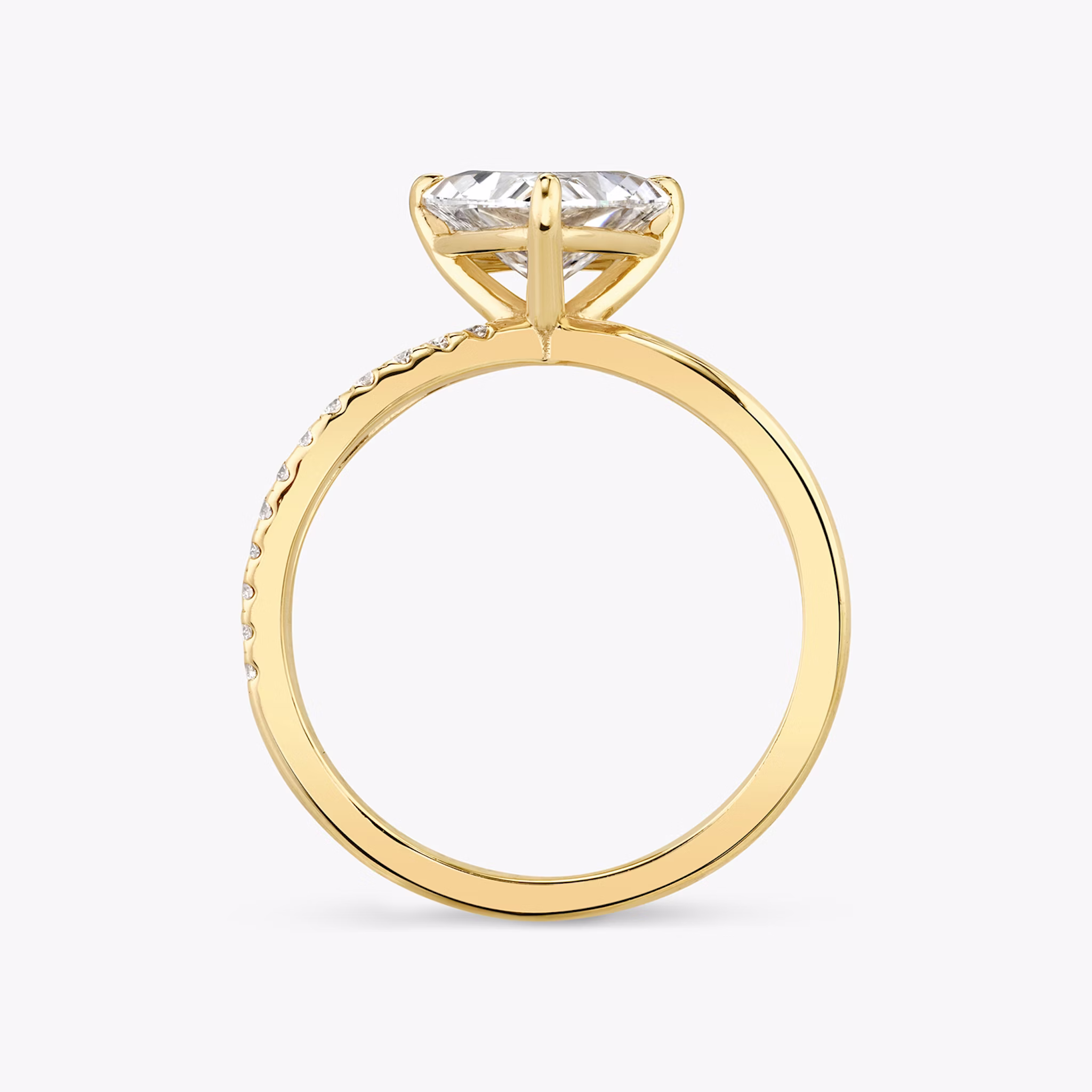 The Duet | Trillion | 18k | Yellow Gold | bandAccent: Pavé | diamondOrientation: vertical | caratWeight: other