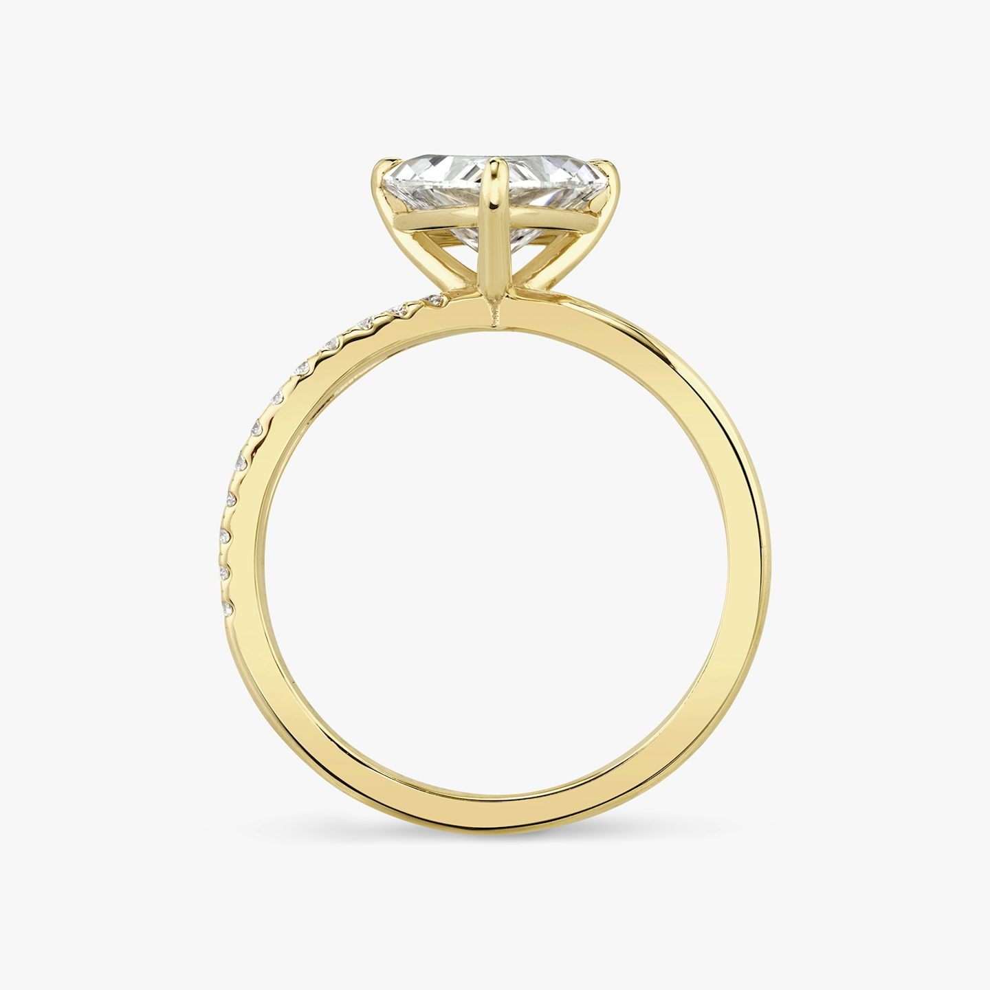 The Duet | Trillion | 18k | Yellow Gold | bandAccent: Pavé | diamondOrientation: vertical | caratWeight: other