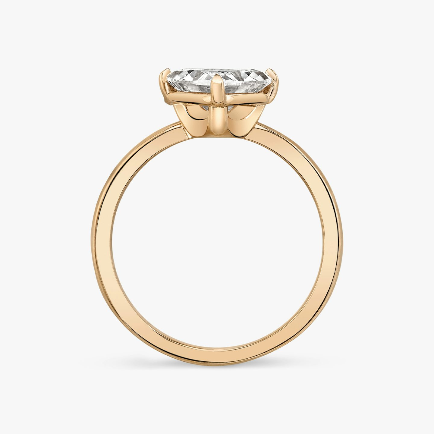 Bague de fiançailles Hover | Trillion | 14k | Or rose | bandAccent: Simple | diamondOrientation: vertical | caratWeight: other