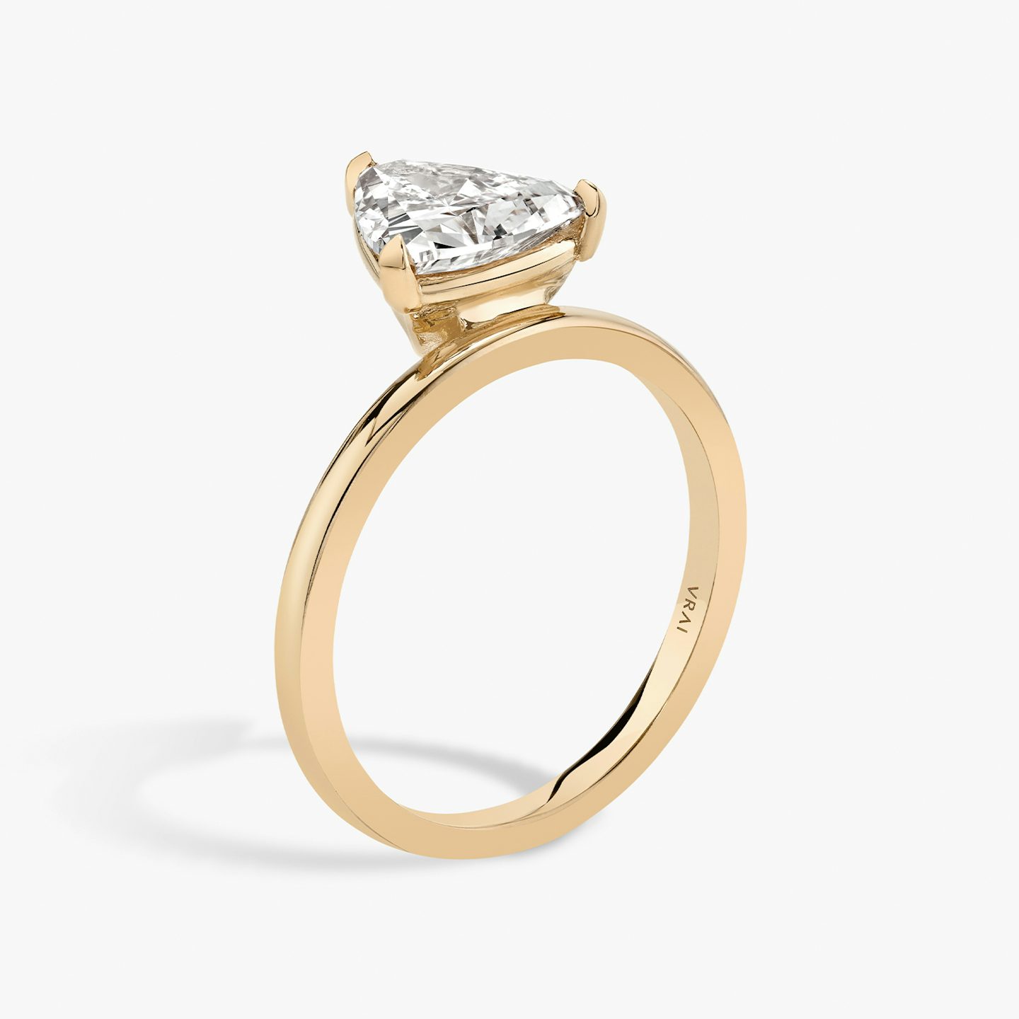 Bague de fiançailles Hover | Trillion | 14k | Or rose | bandAccent: Simple | diamondOrientation: vertical | caratWeight: other