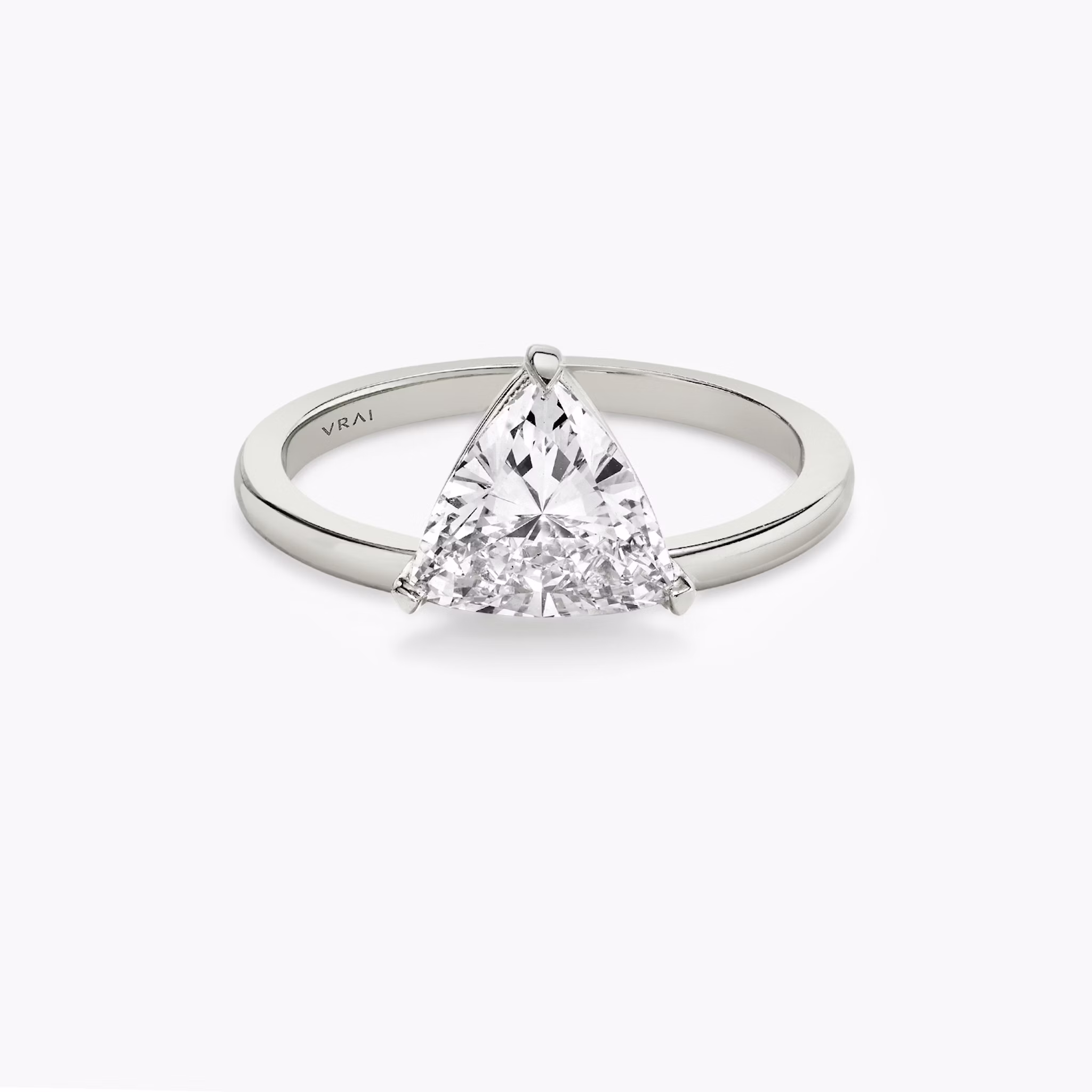 The Hover | Trillion | 18k | White Gold | bandAccent: Plain | diamondOrientation: vertical | caratWeight: other