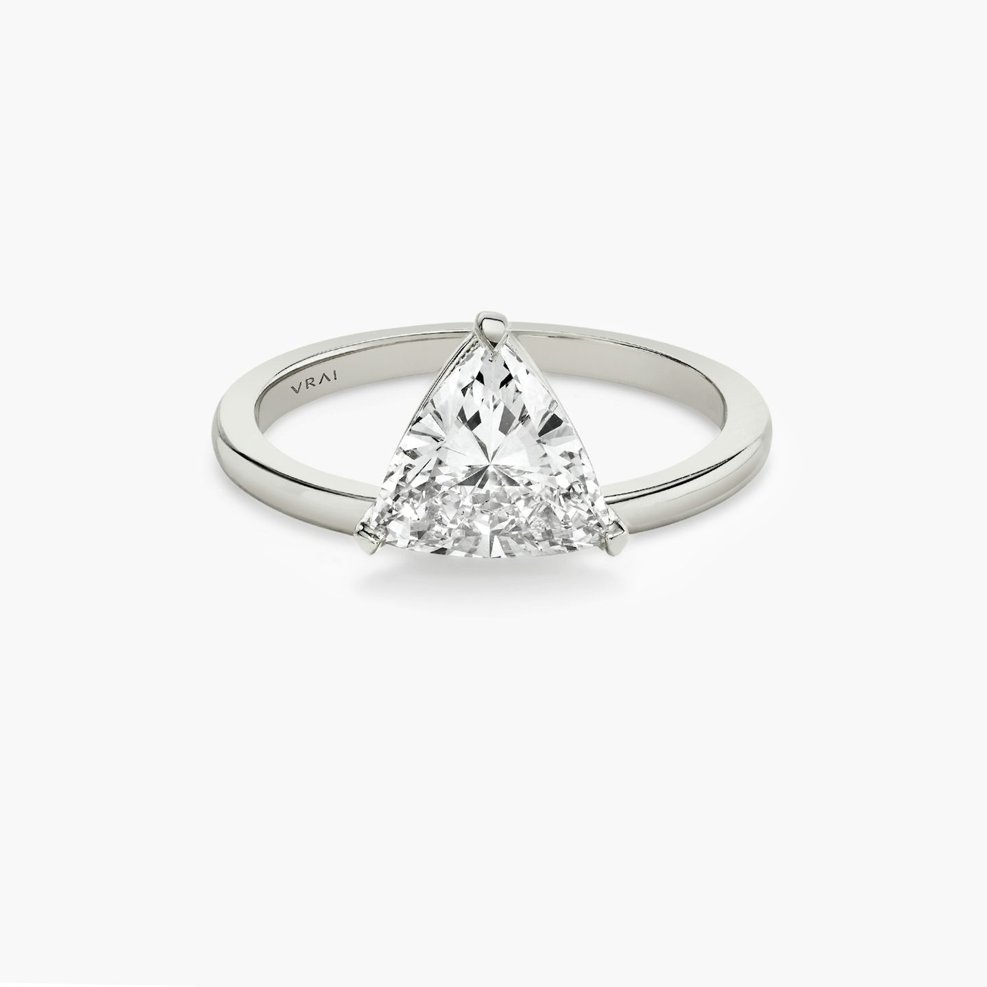 The Hover | Trillion | 18k | White Gold | bandAccent: Plain | diamondOrientation: vertical | caratWeight: other