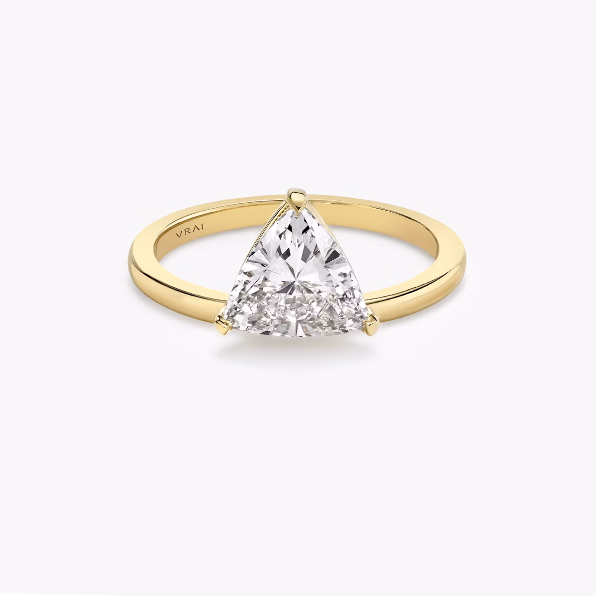 The Hover | Trillion | 18k | Yellow Gold | bandAccent: Plain | diamondOrientation: vertical | caratWeight: other