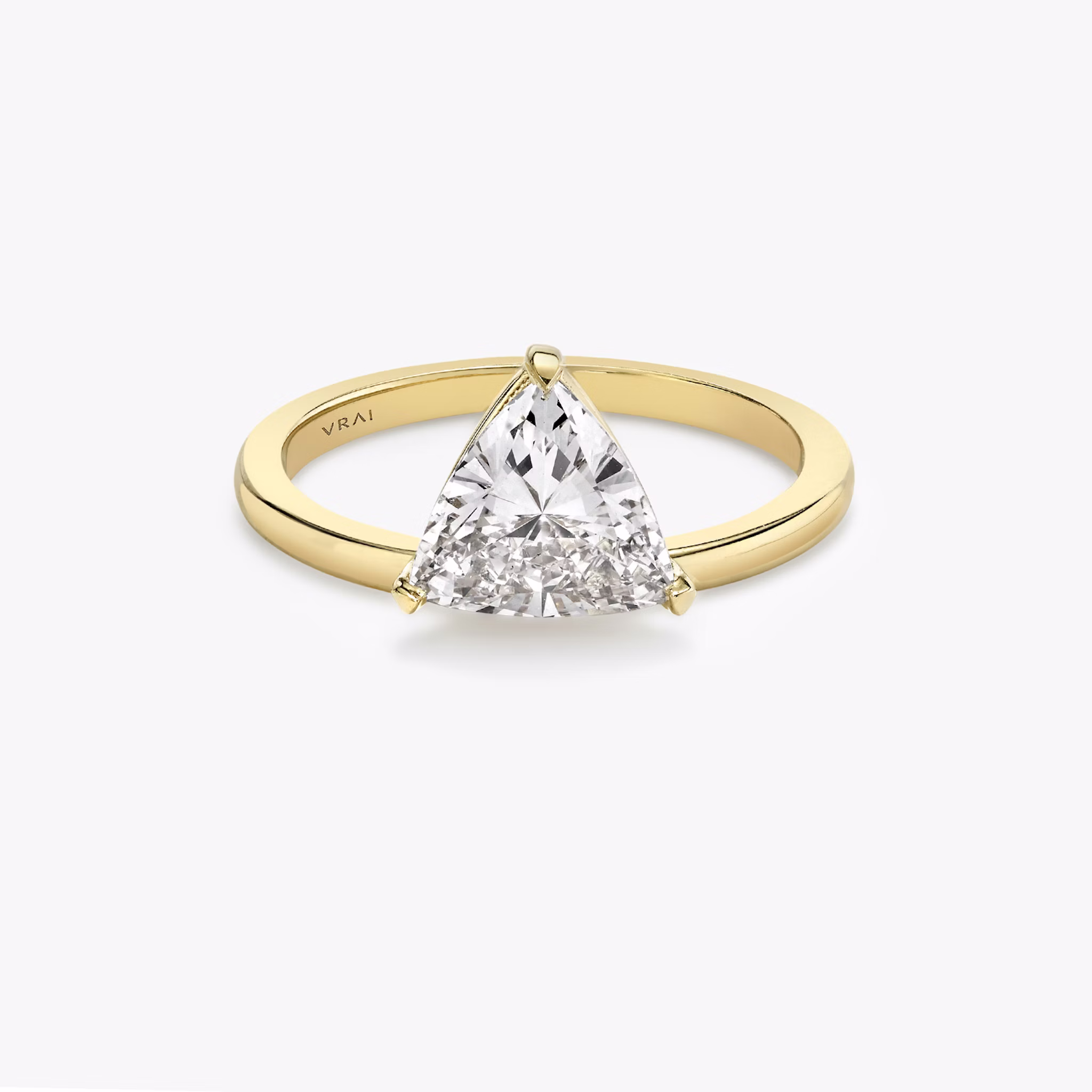 The Hover | Trillion | 18k | Yellow Gold | bandAccent: Plain | diamondOrientation: vertical | caratWeight: other