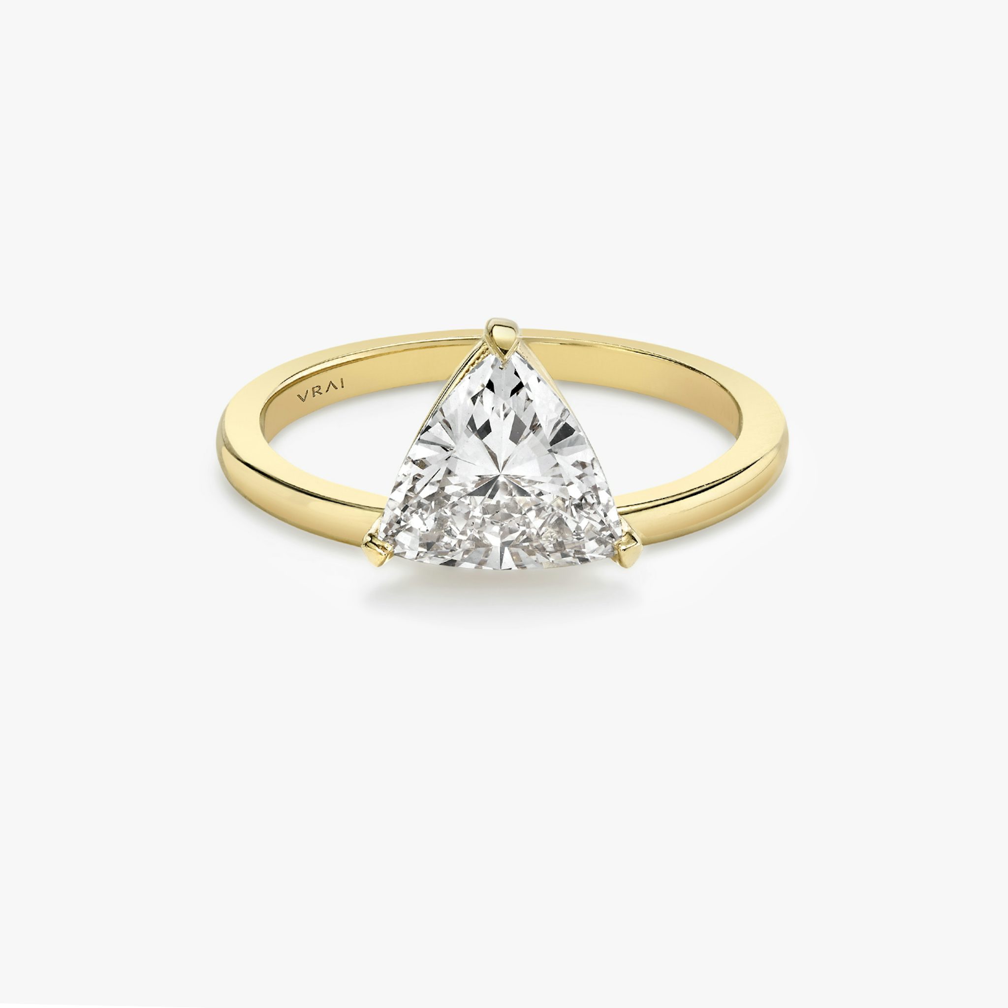 The Hover | Trillion | 18k | Yellow Gold | bandAccent: Plain | diamondOrientation: vertical | caratWeight: other