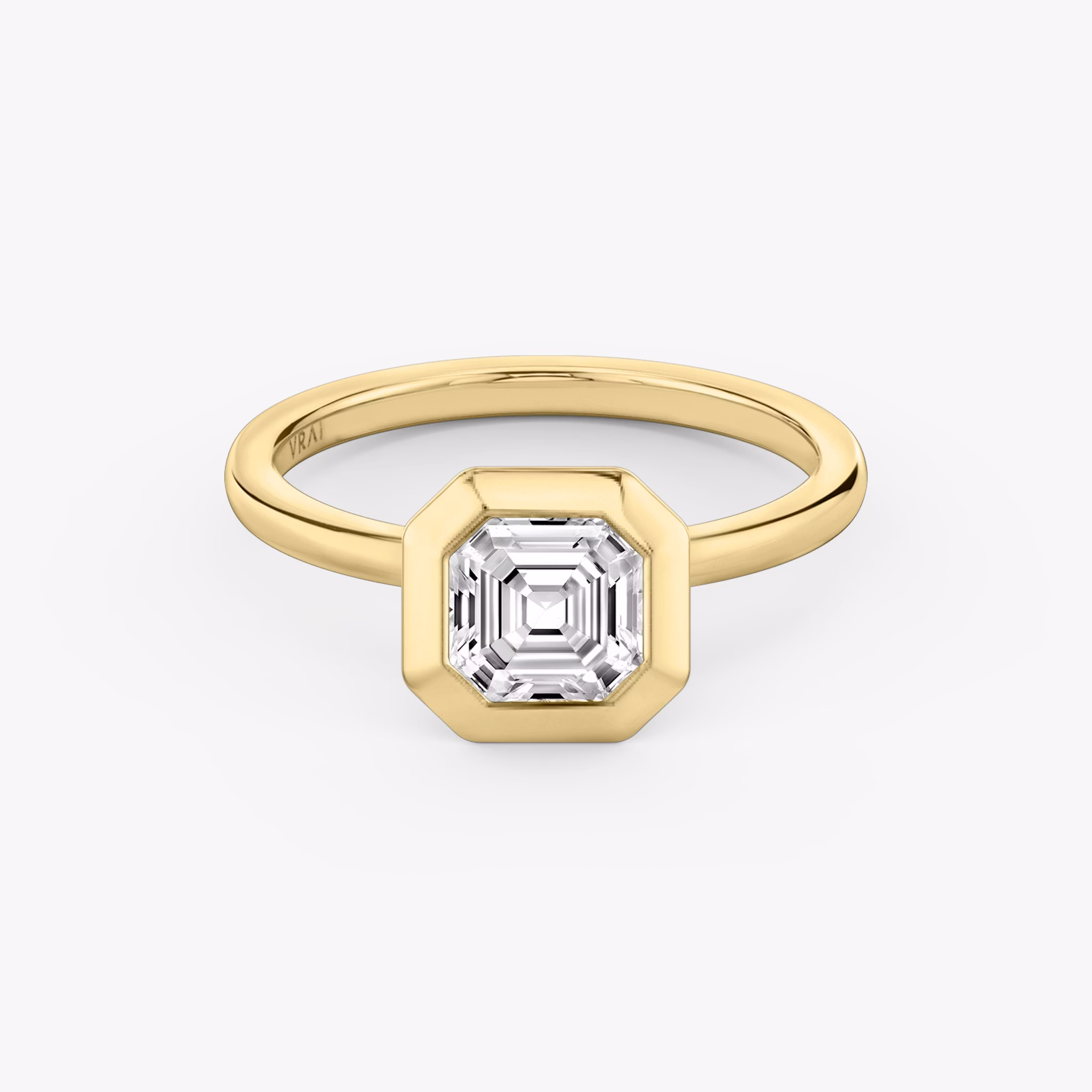 The Signature Bezel | Asscher | 18k | Yellow Gold | bandAccent: Plain | diamondOrientation: vertical | caratWeight: other