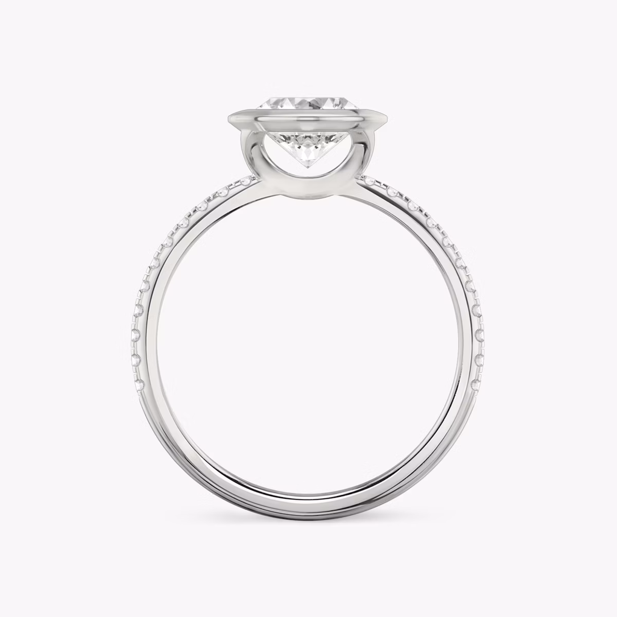 The Signature Bezel | Oval | Platinum | bandAccent: Pavé | diamondOrientation: vertical | caratWeight: other