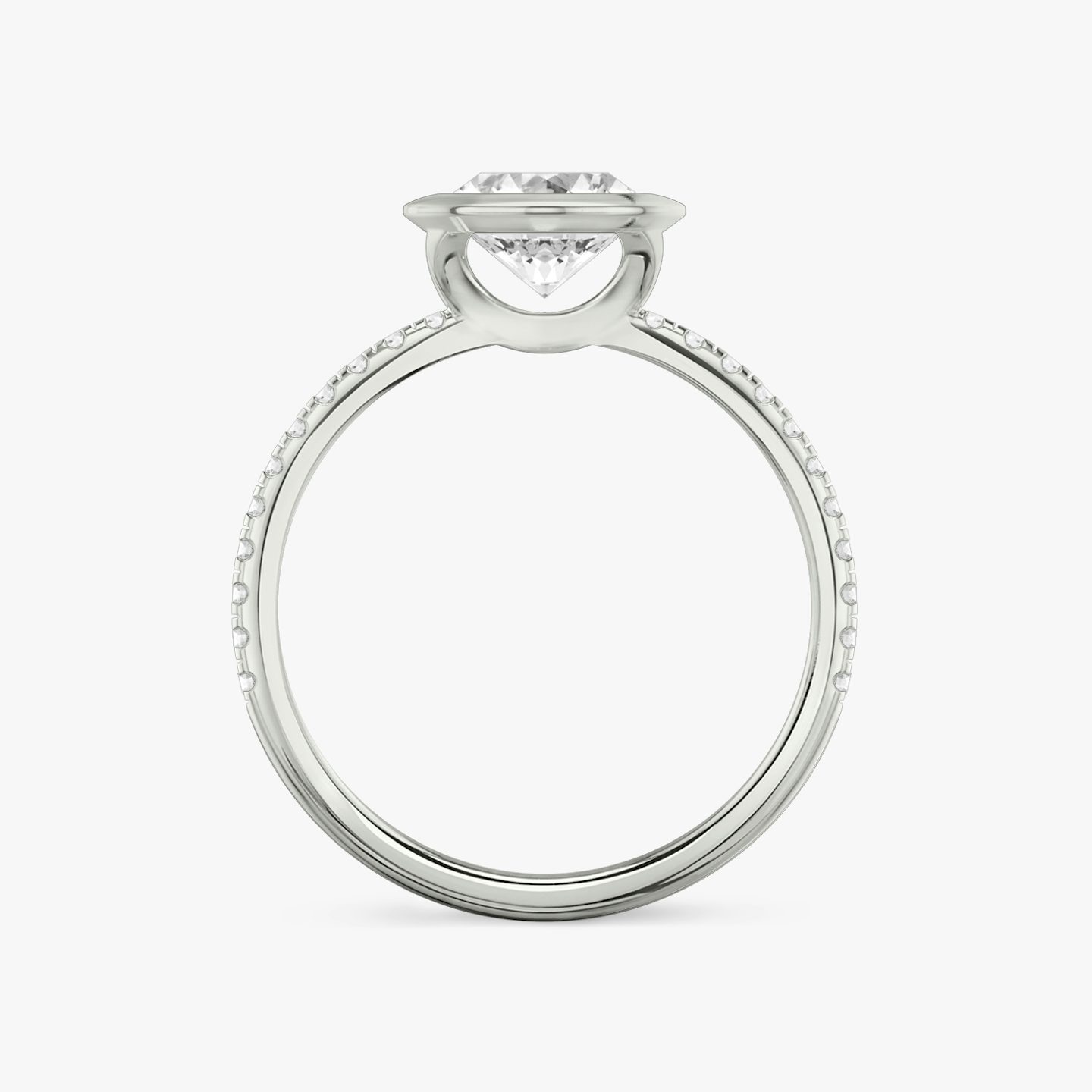 The Signature Bezel | Oval | Platinum | bandAccent: Pavé | diamondOrientation: vertical | caratWeight: other
