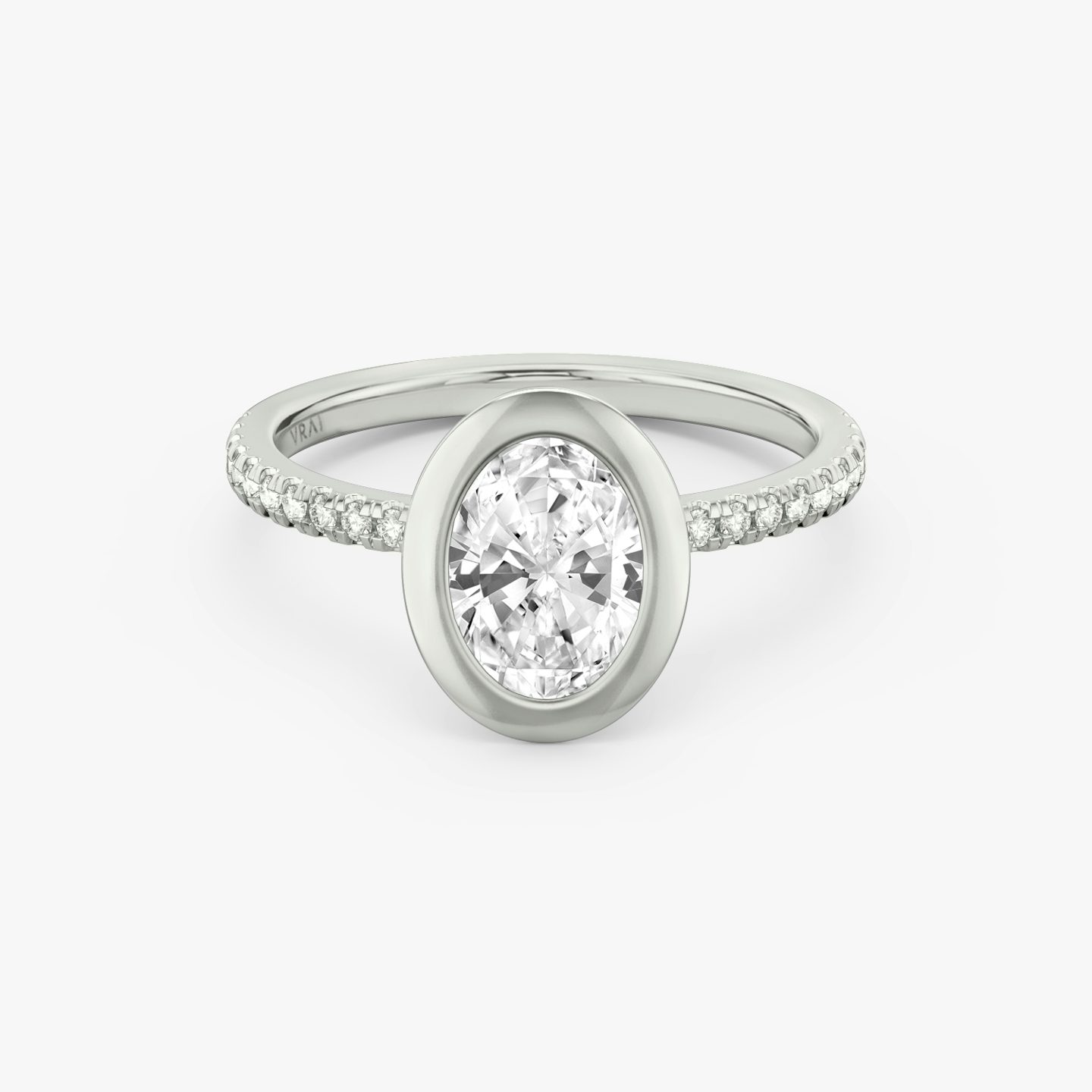The Signature Bezel | Oval | Platinum | bandAccent: Pavé | diamondOrientation: vertical | caratWeight: other