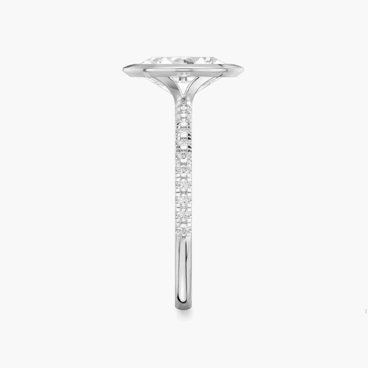 The Signature Bezel | Oval | Platinum | bandAccent: Pavé | diamondOrientation: vertical | caratWeight: other