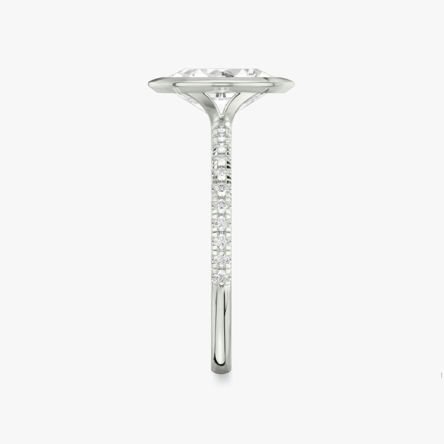The Signature Bezel | Oval | Platinum | bandAccent: Pavé | diamondOrientation: vertical | caratWeight: other