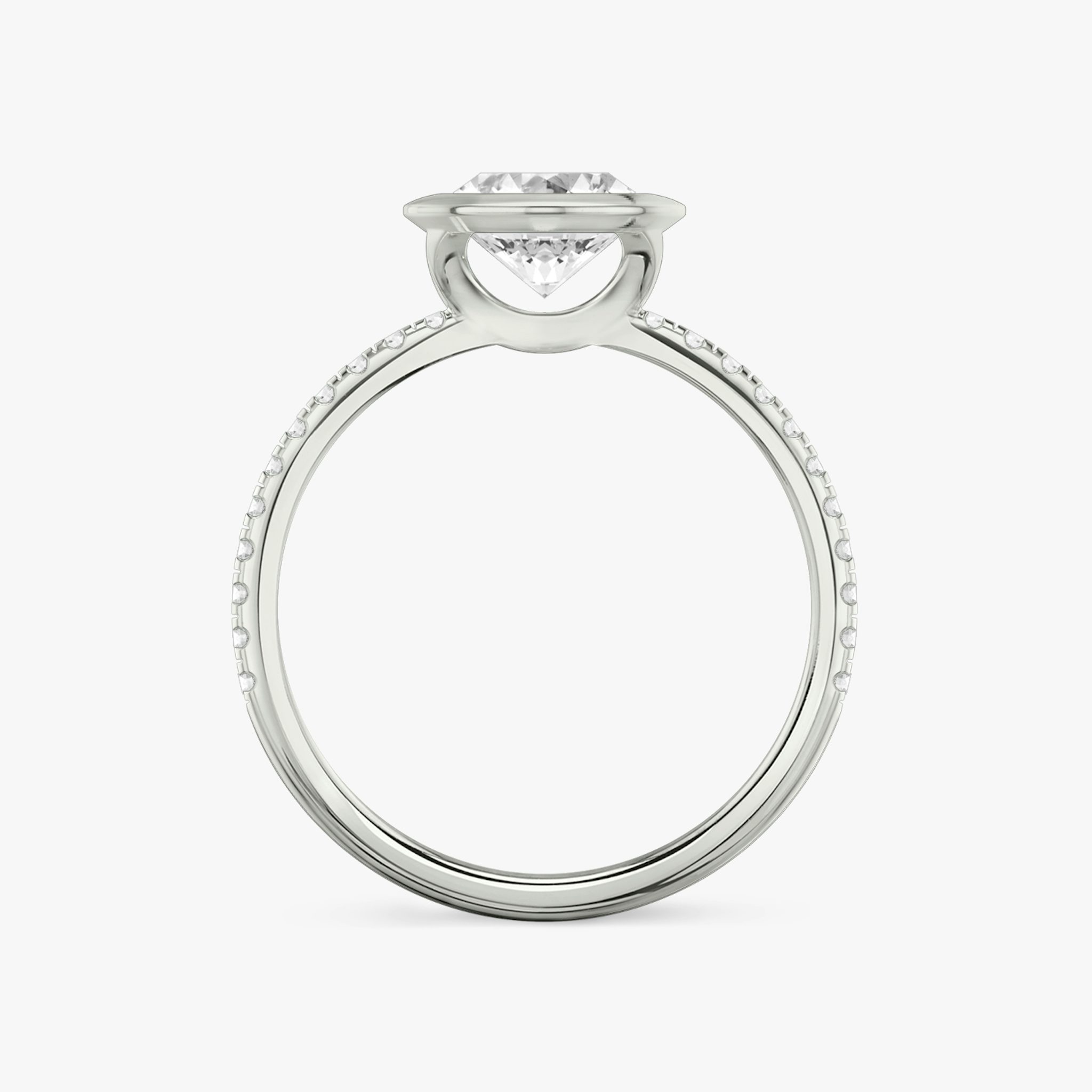 The Signature Bezel | Oval | 18k | White Gold | bandAccent: Pavé | diamondOrientation: vertical | caratWeight: other