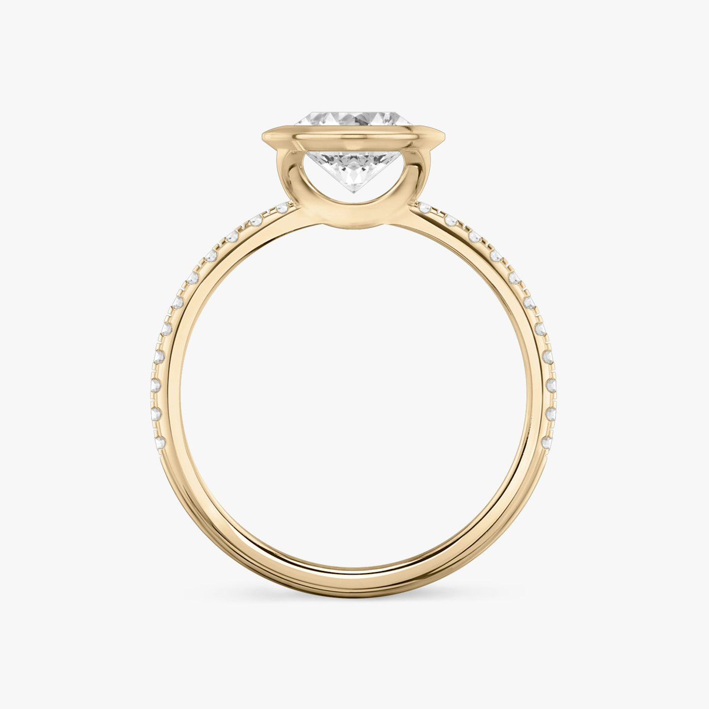 The Signature Bezel | Oval | 14k | Rose Gold | bandAccent: Pavé | diamondOrientation: vertical | caratWeight: other