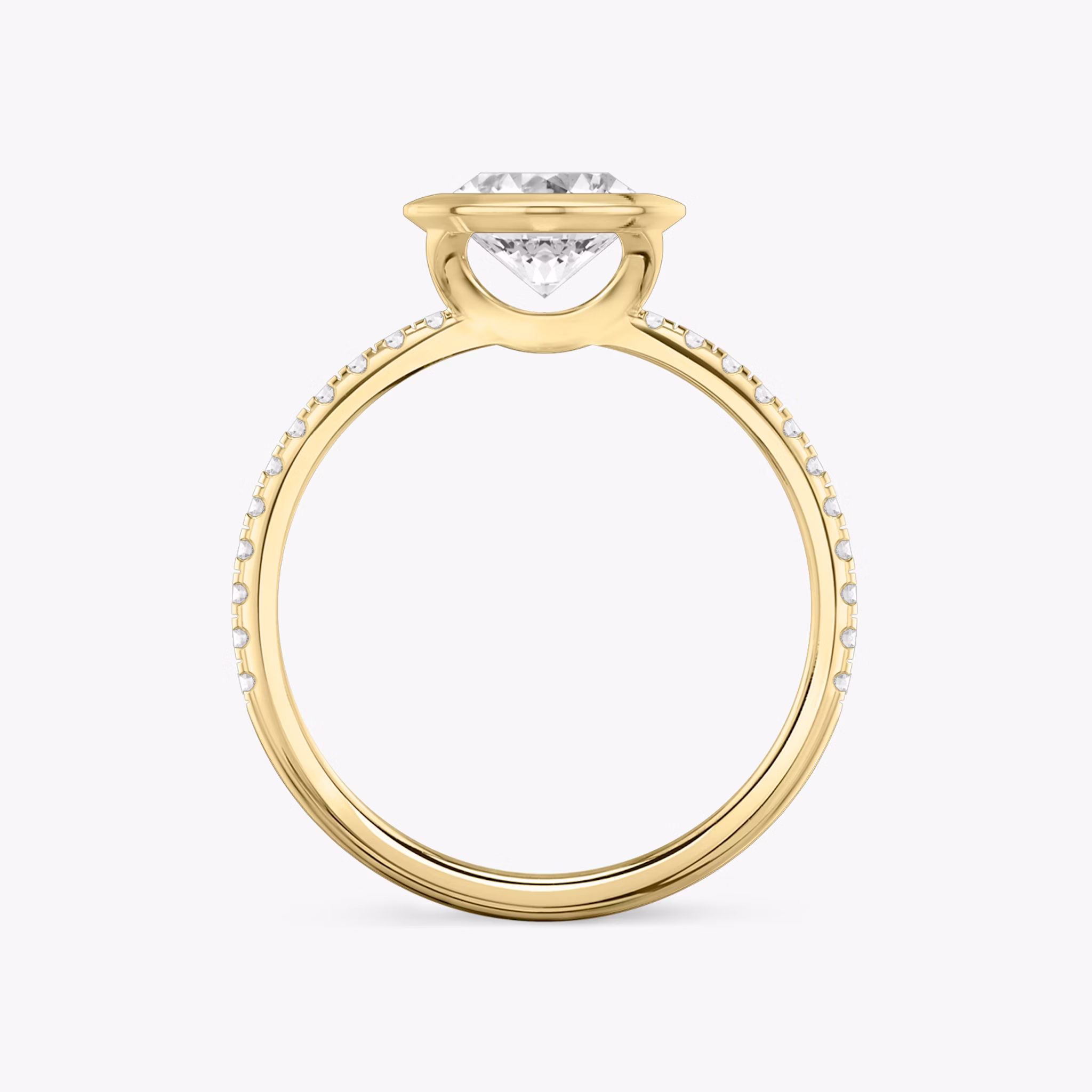 The Signature Bezel | Oval | 18k | Yellow Gold | bandAccent: Pavé | diamondOrientation: vertical | caratWeight: other