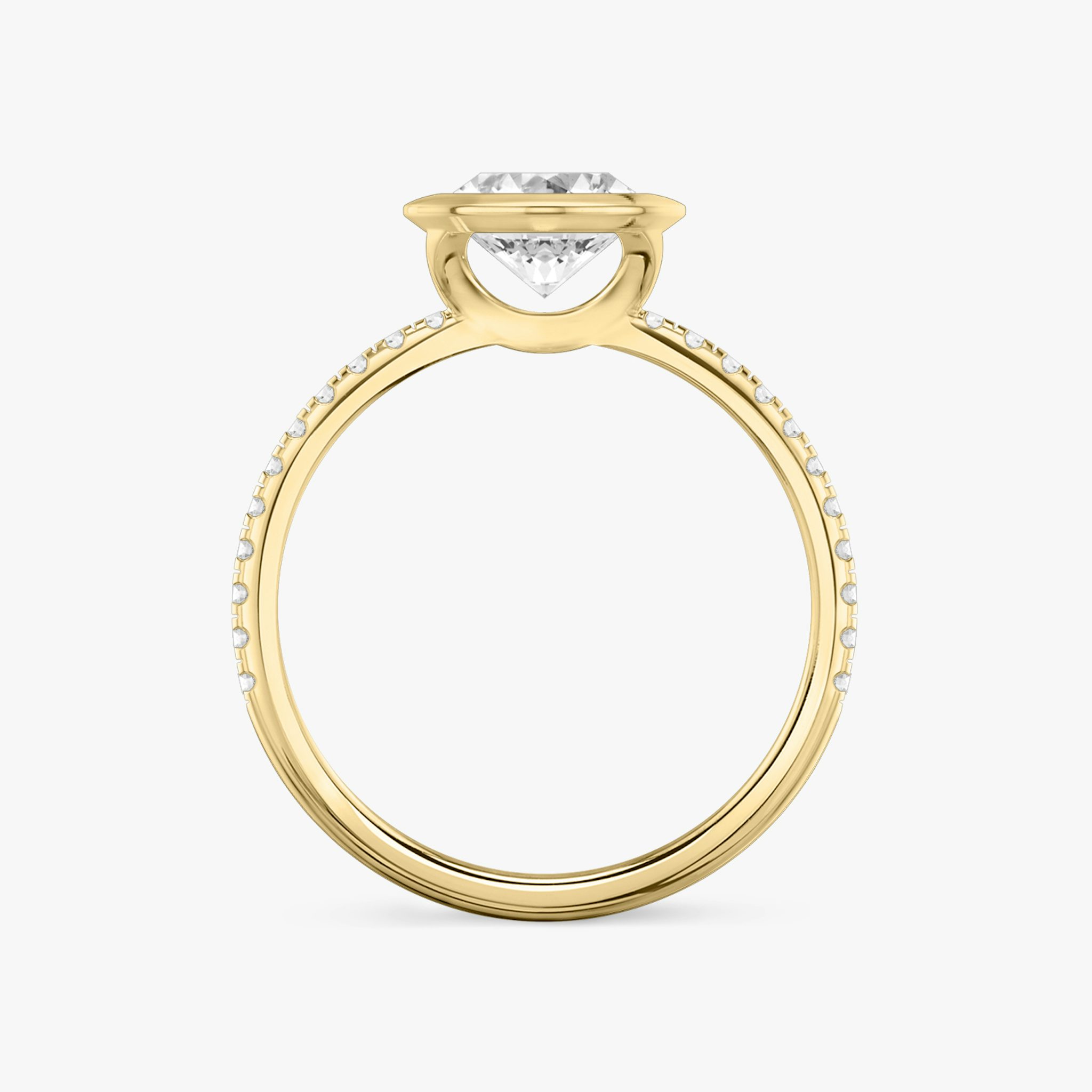The Signature Bezel | Oval | 18k | Yellow Gold | bandAccent: Pavé | diamondOrientation: vertical | caratWeight: other